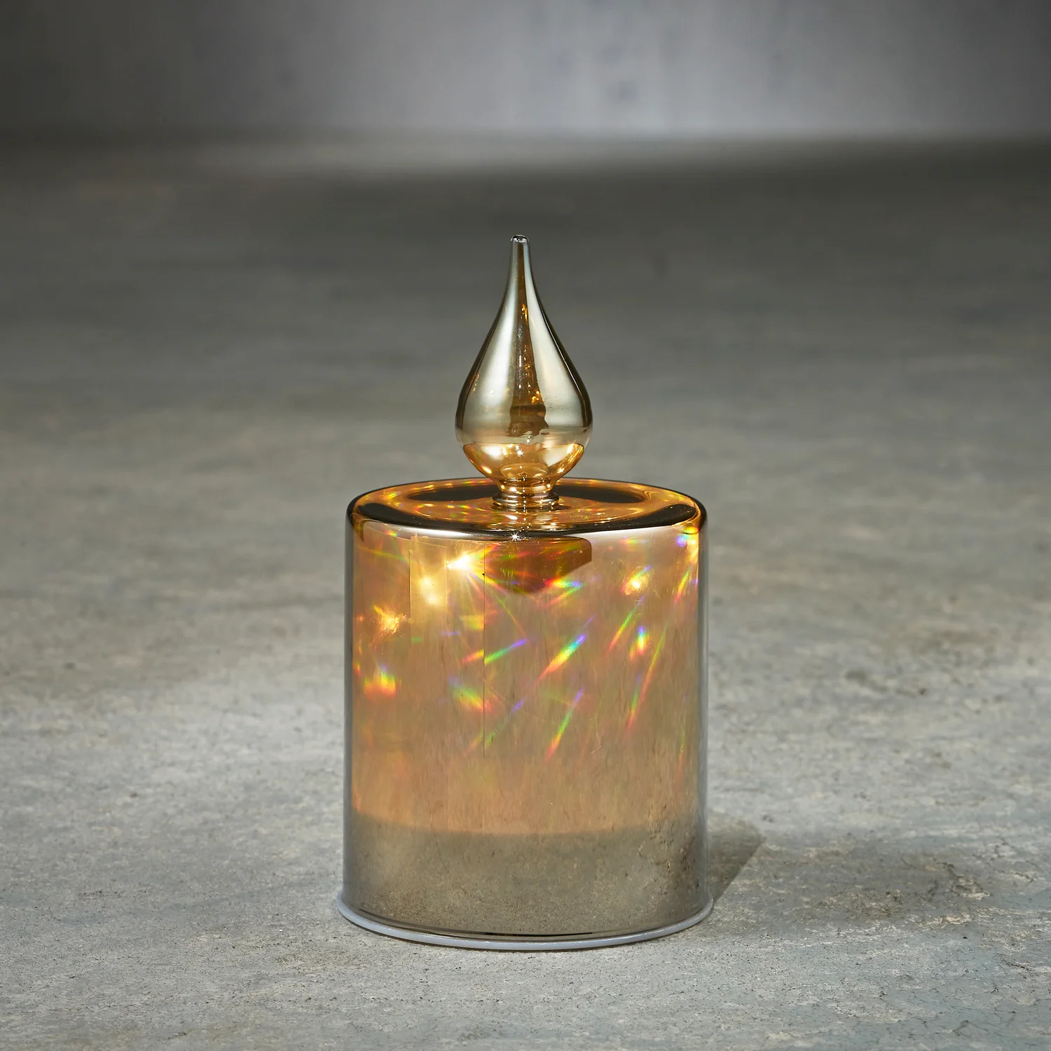 Luca Lighting LED kaars in glas zwart D 8 H 14,5 cm