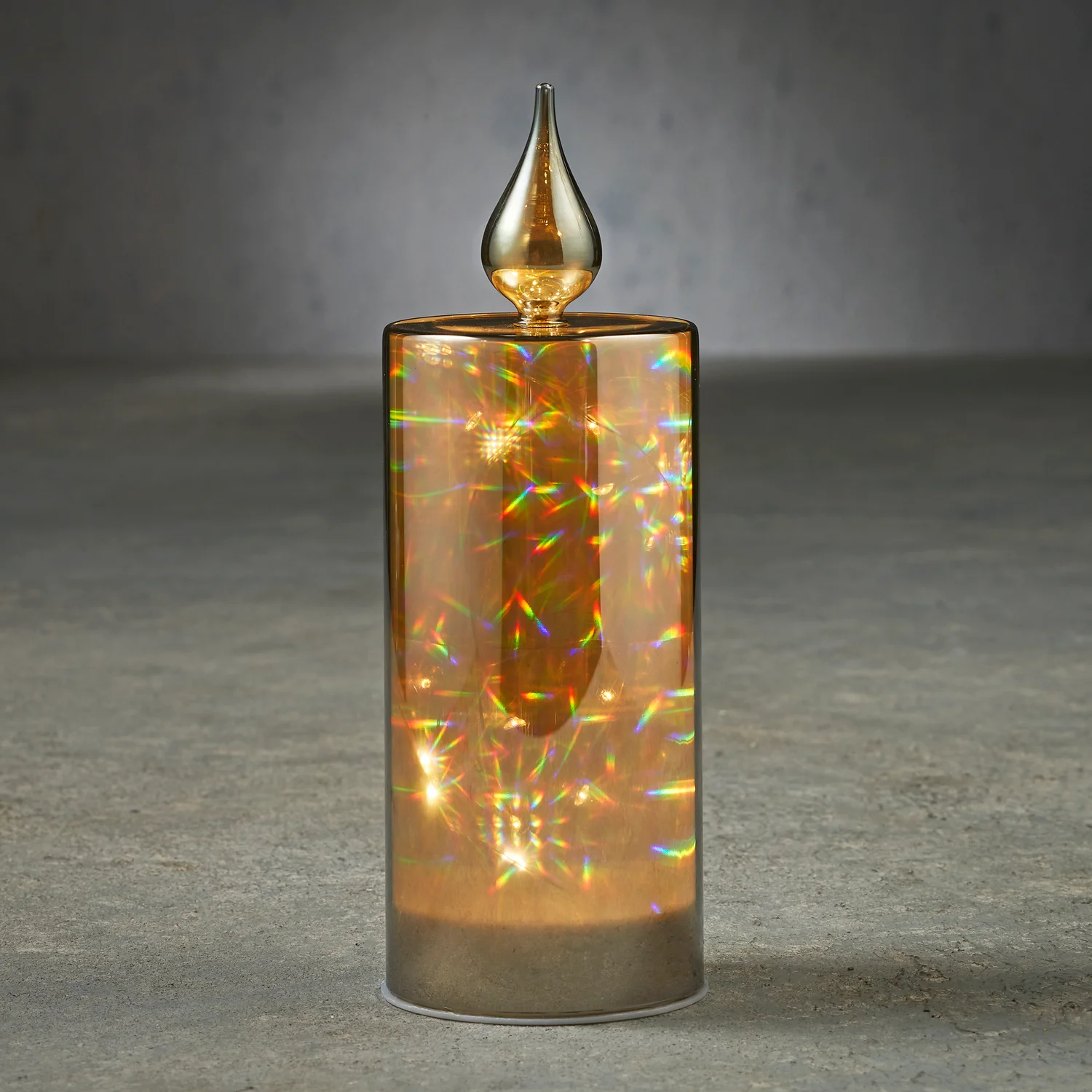 Luca Lighting LED kaars in glas zwart D 8 H 22,5 cm