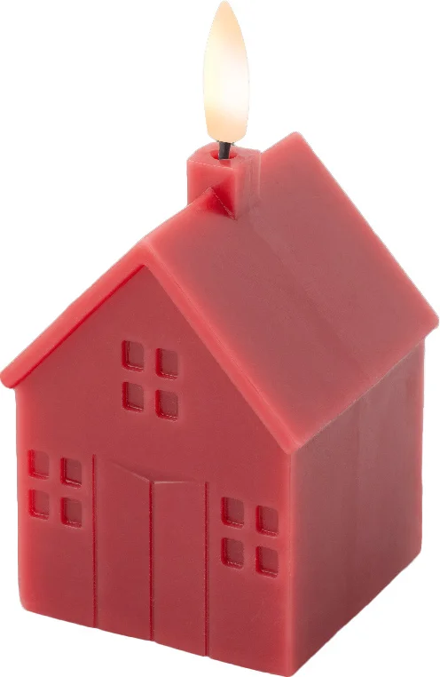 Lumineo LED stompkaars huis Talo rood 6 x 6 x 11,3 cm