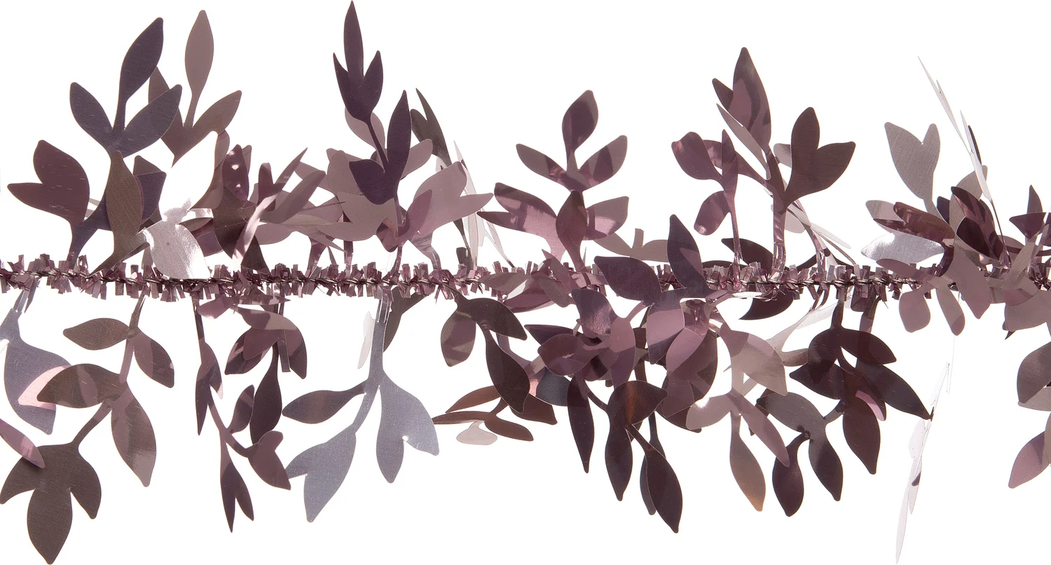 Intratuin kerstslinger met bladeren roze 200 cm