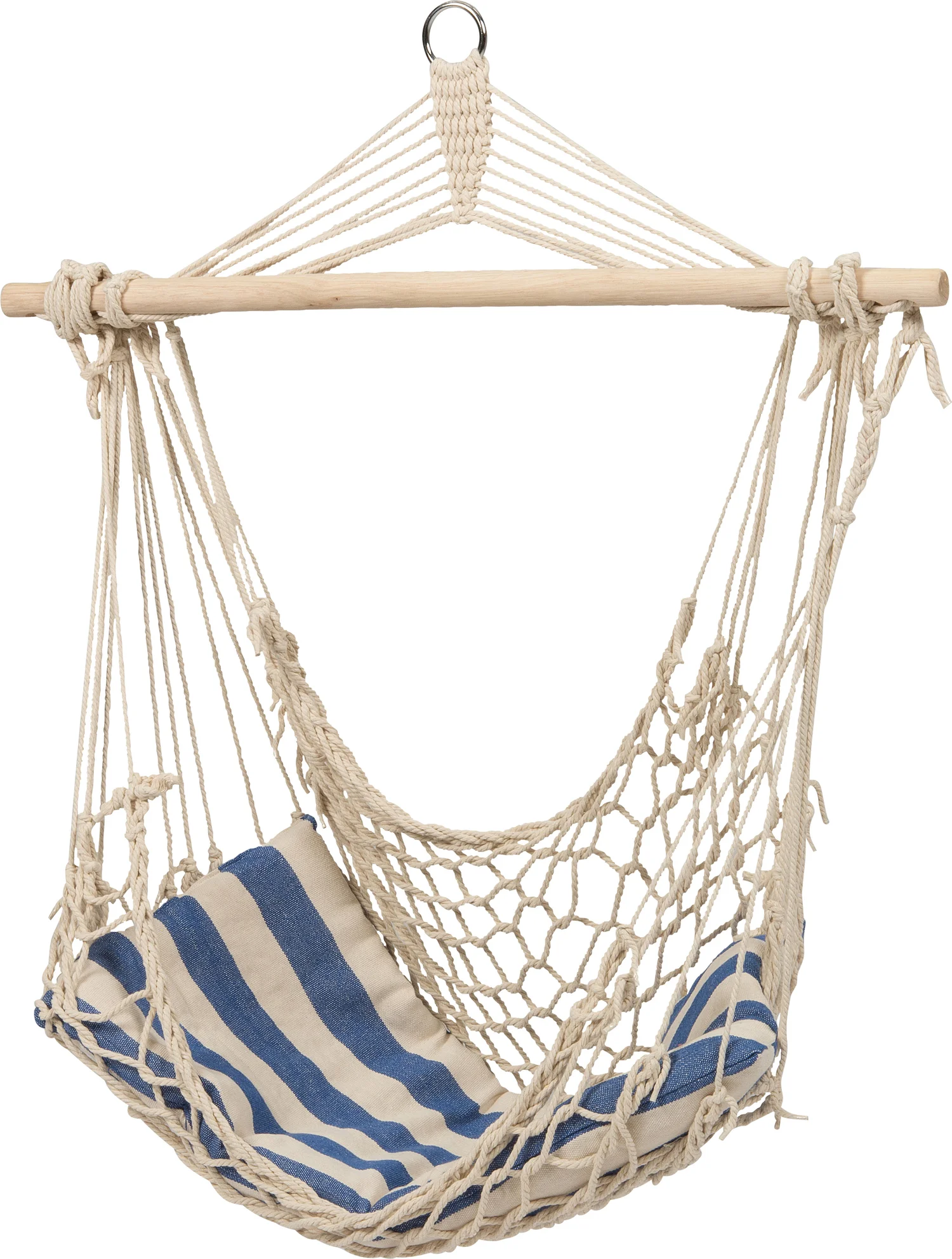 Intratuin hangstoel Marine blauw / wit