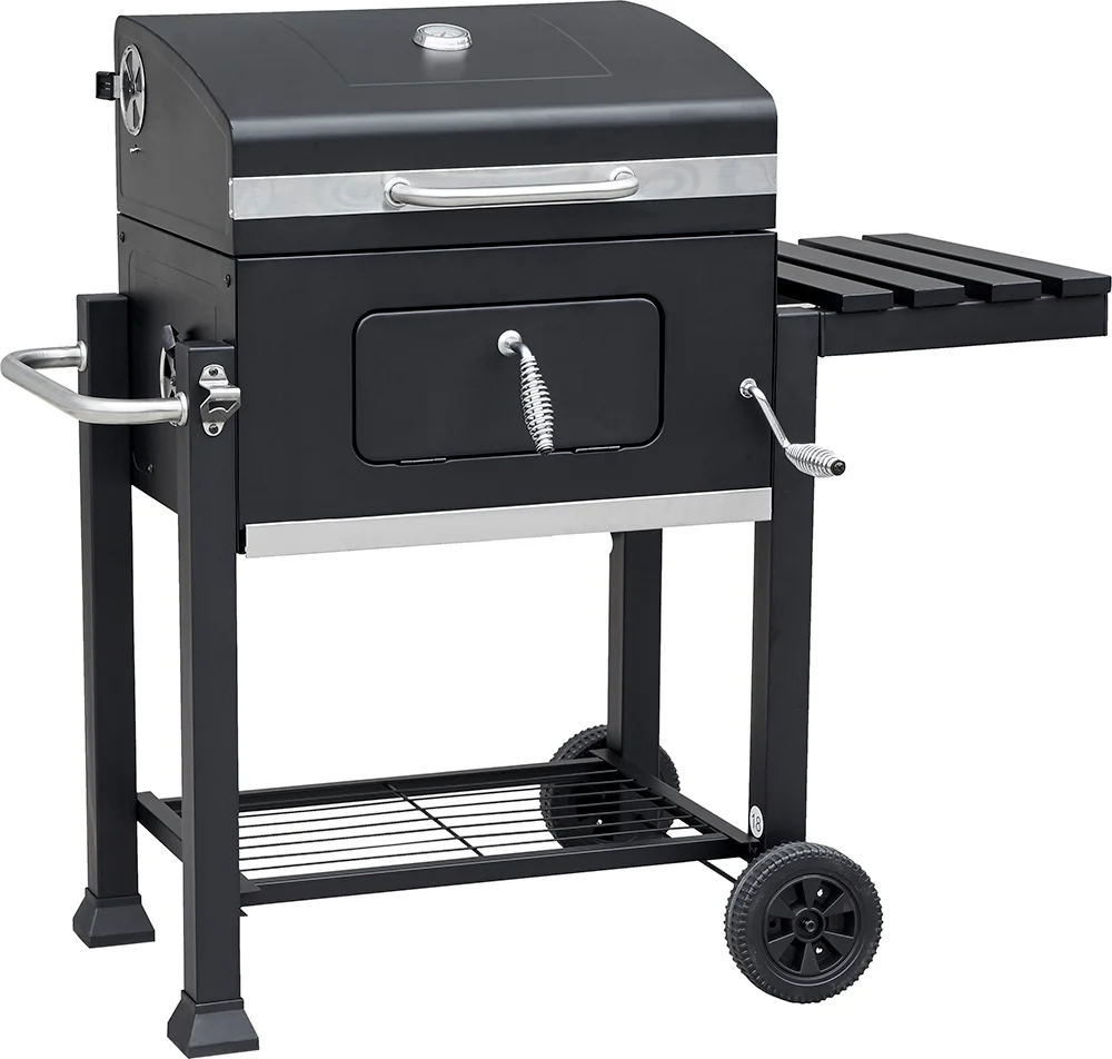 Intratuin houtskool barbecue Topgrill zwart 113 x 64 x 107 cm + Intratuin barbecue hoes