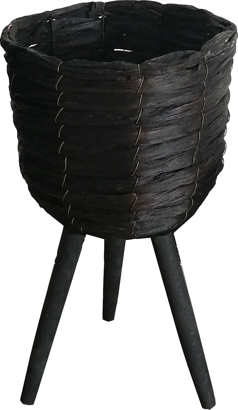 Intratuin plantenmand op poten Wolter zwart D 20,5 H 36 cm