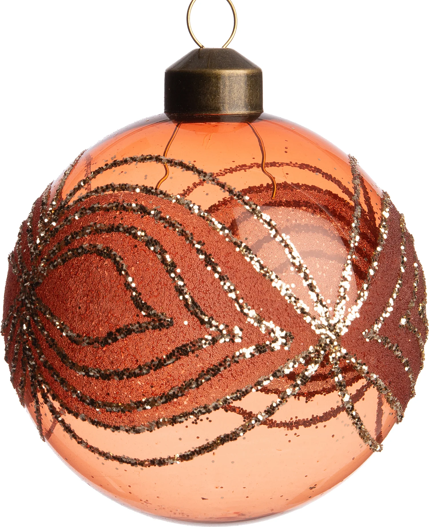 Intratuin kerstbal Bazas donkeroranje D 8 H 8 cm