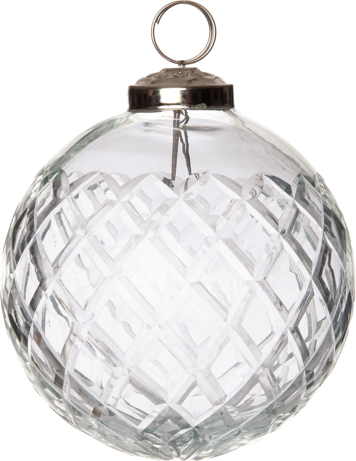 Intratuin kerstbal transparant ruit D 8 cm