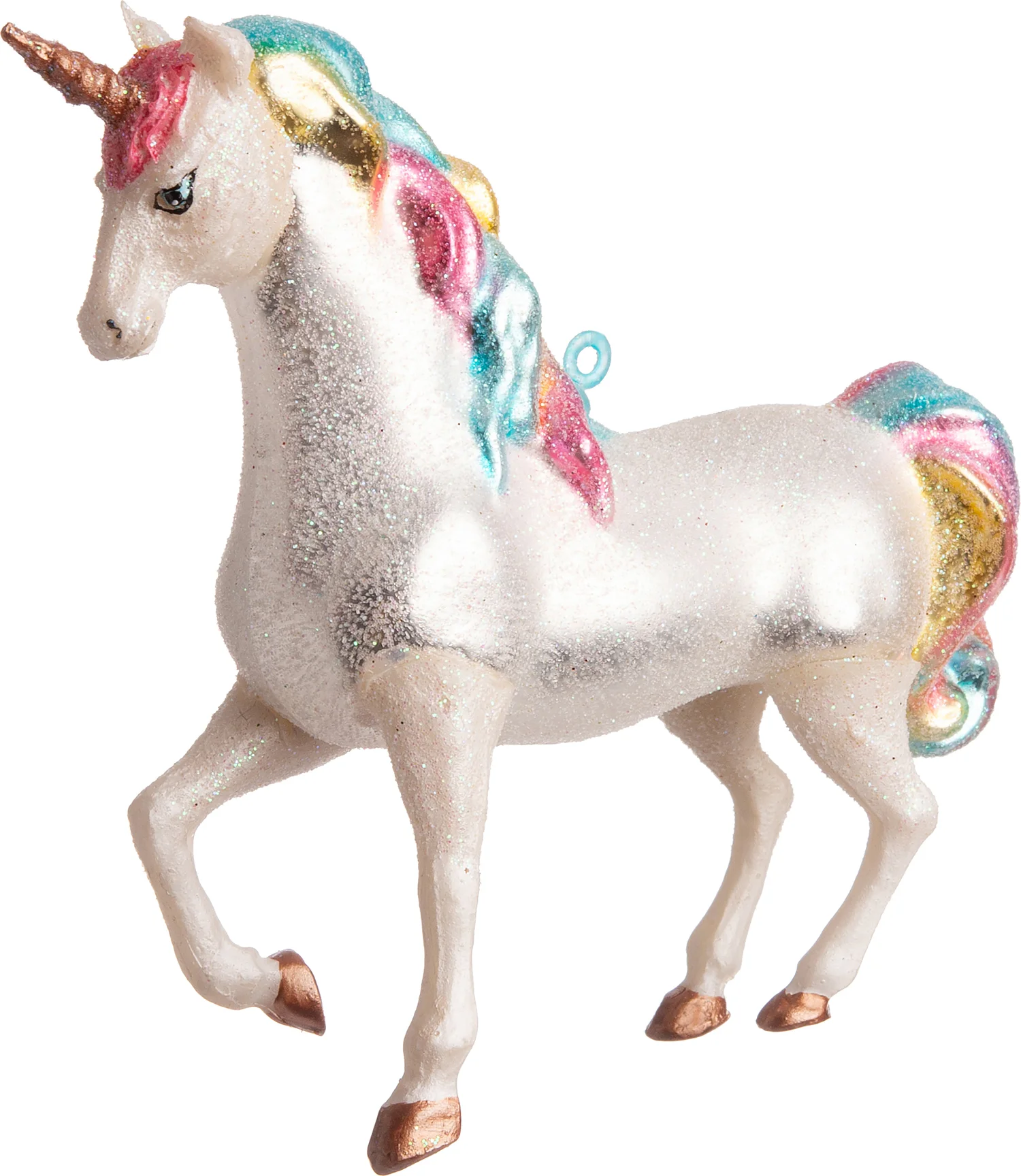 Intratuin kerst ornament unicorn wit H 12 cm