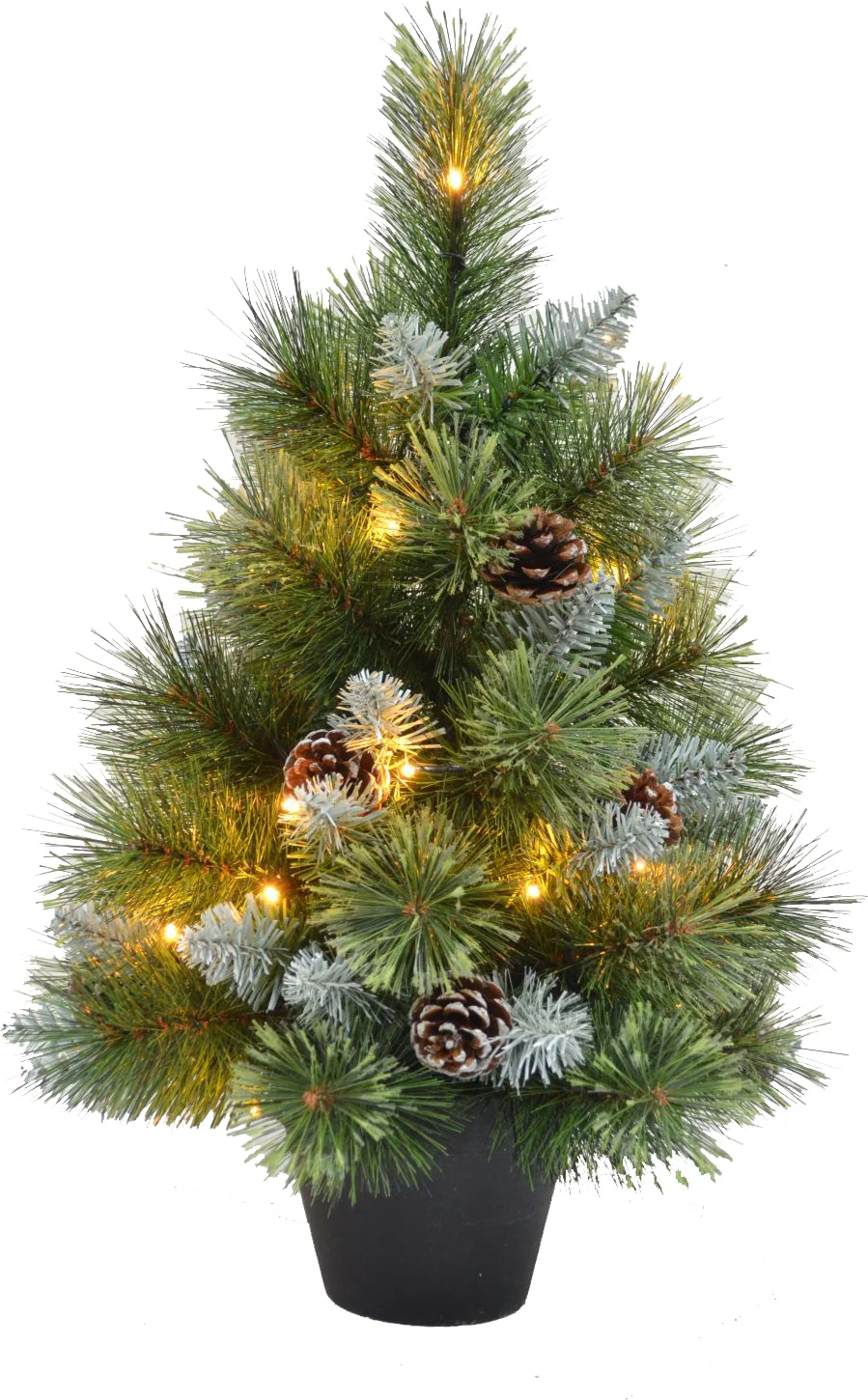 Intratuin kunstkerstboom met 25 lampjes warm wit D 34 H 60 cm