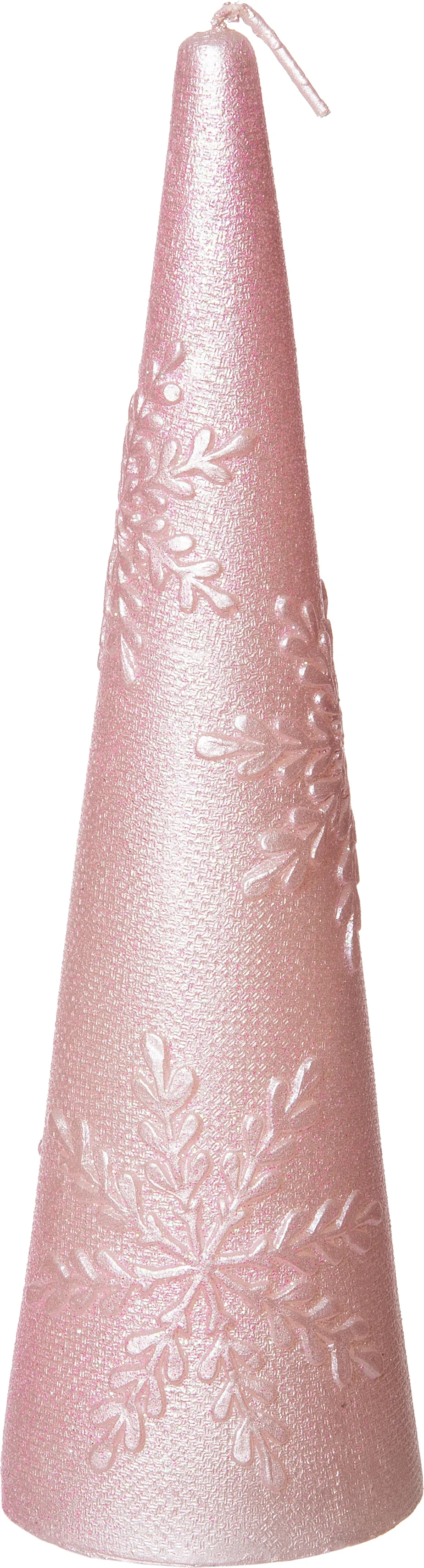 Intratuin kaars met sneeuwvlok roze 5,8 x 5,8 x 20 cm