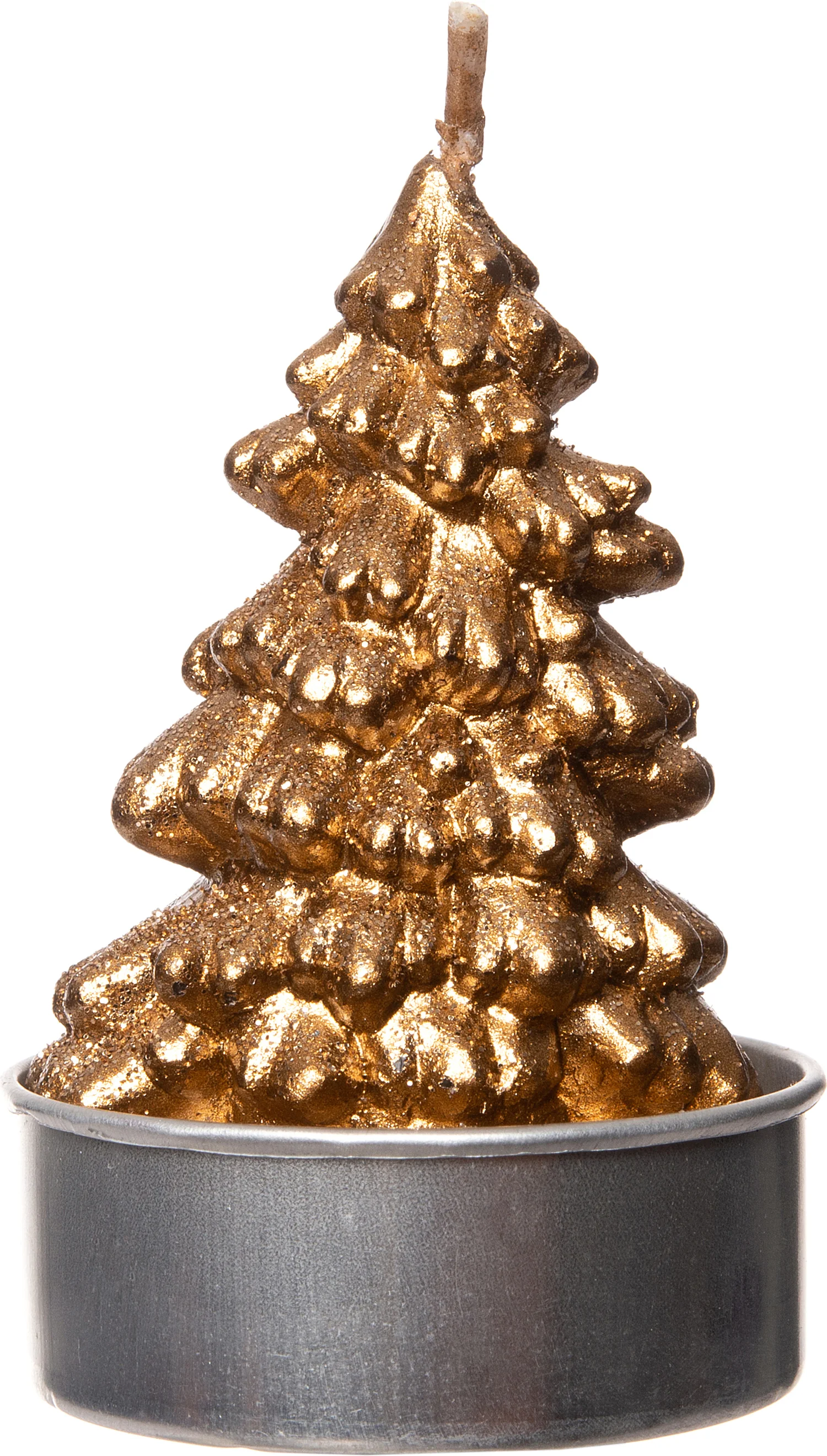Intratuin kaars kerstboom goud D 3,7 H 6,5 cm 6 stuks