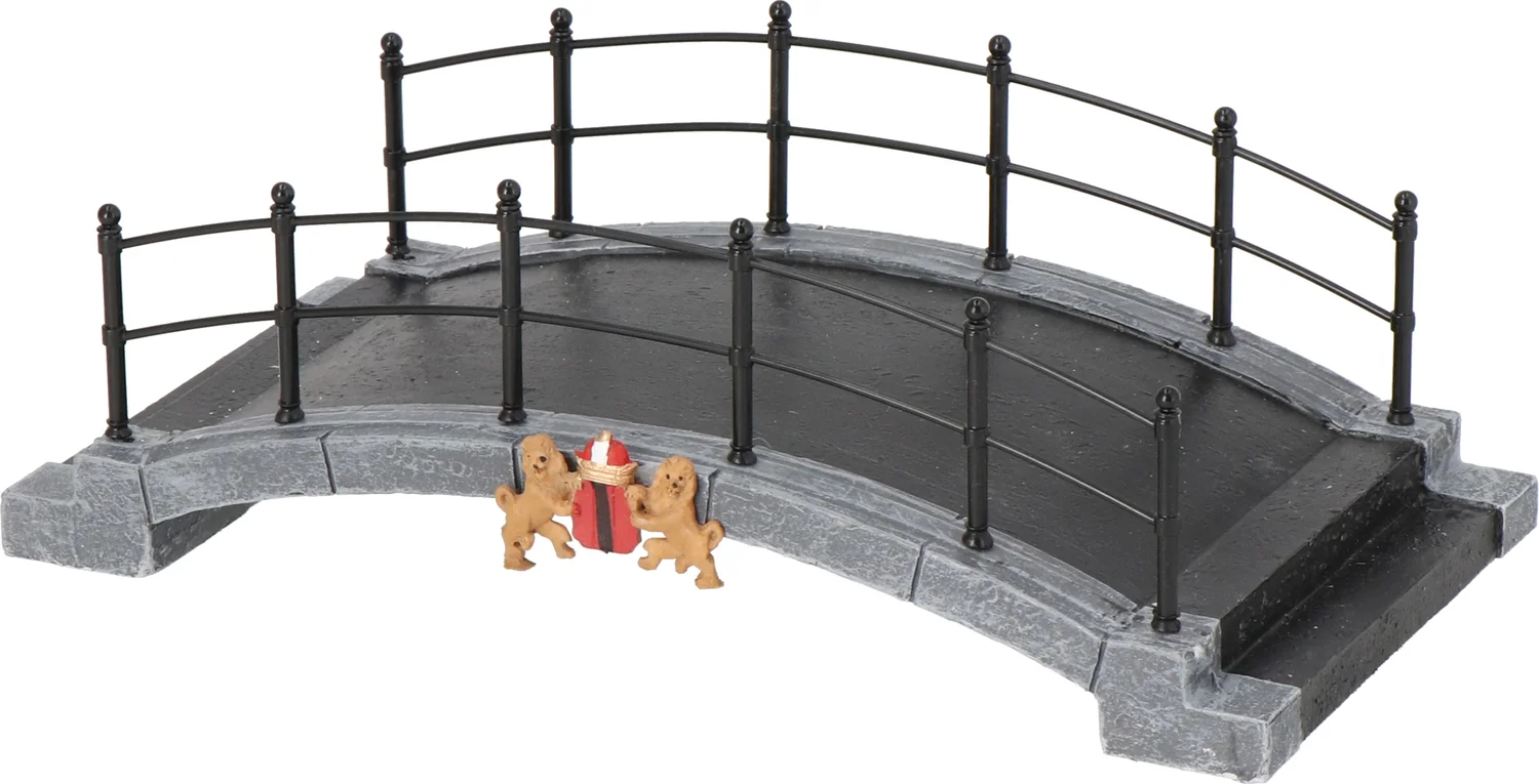 Intratuin Holland kerstdorpminiatuur grachtenbrug met wapen 20 x 10 x 6,6 cm