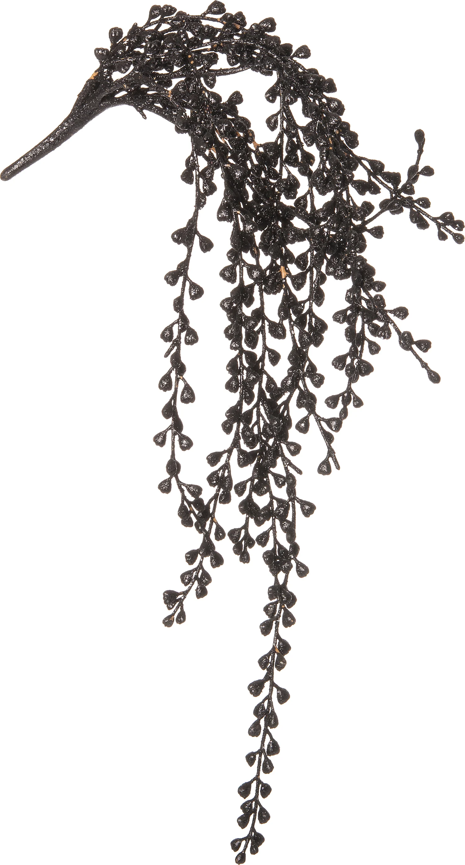 Intratuin kunstkersttak met glitter 76 cm zwart