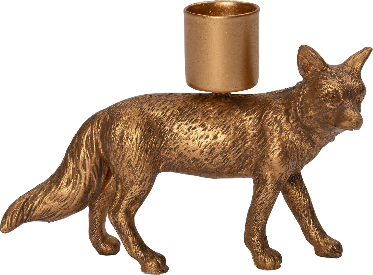 Intratuin kandelaar vos 11 x 3 x 8,5 cm goud