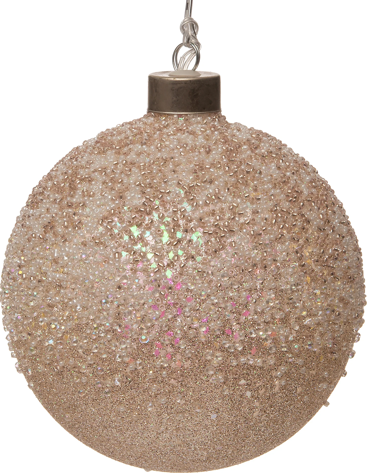 Intratuin kerstbal Rosy met LED verlichting goud / roze D 12 cm