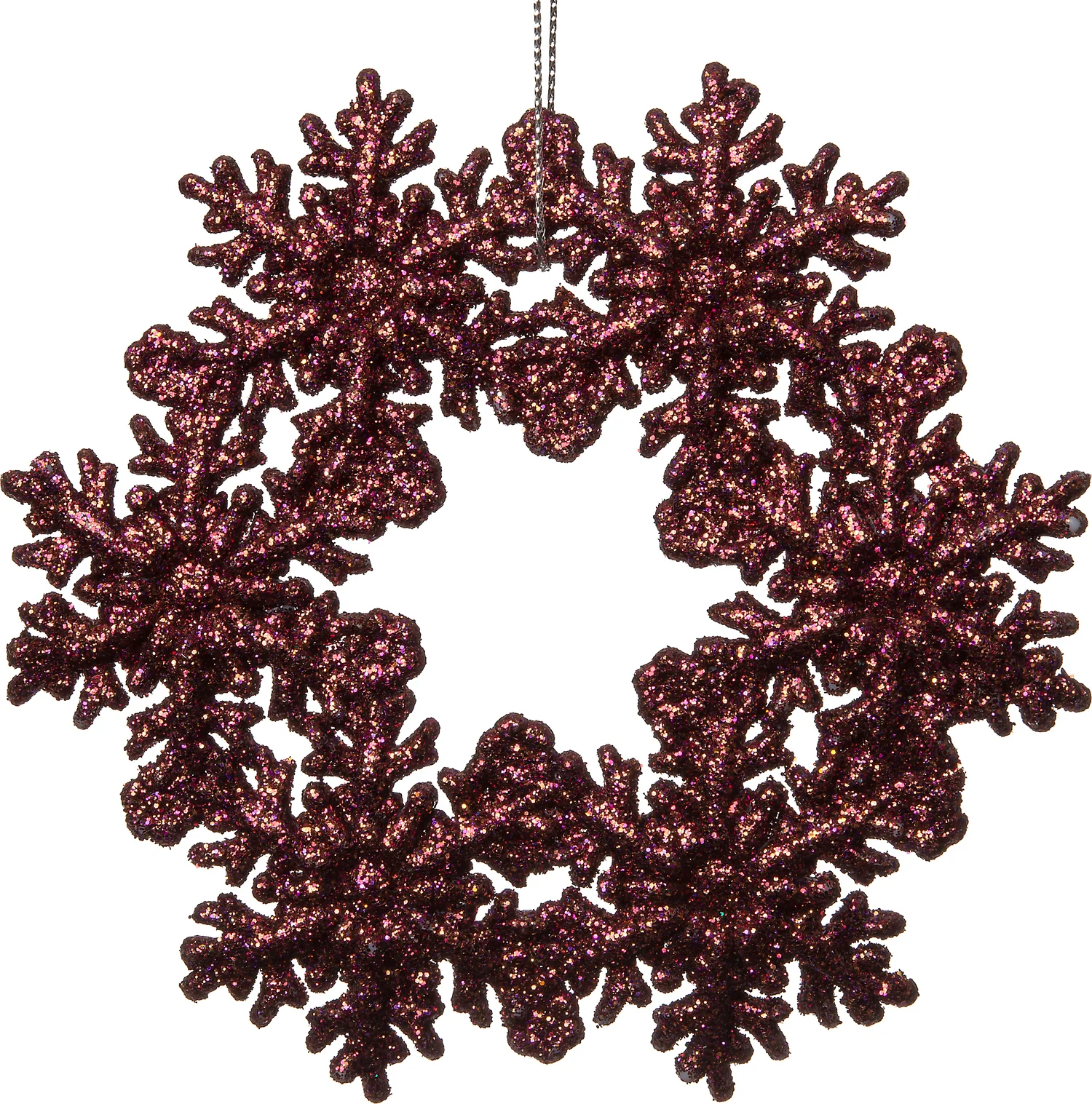Intratuin kerst ornament sneeuwvlok en ijskristal rood 11 x 0,2 x 11 cm