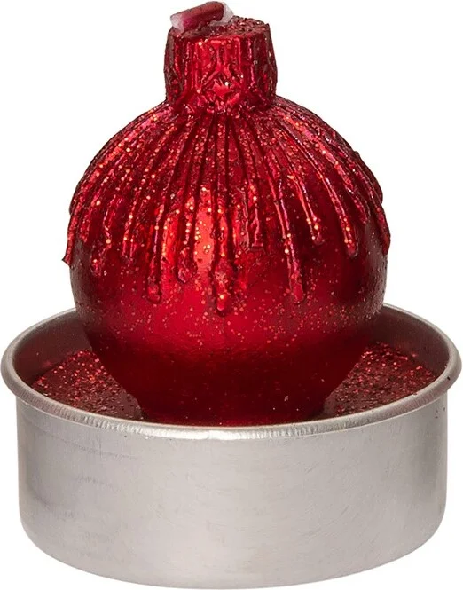 Intratuin kaars Kerstbal rood D 3,5 H 5 cm 6 stuks