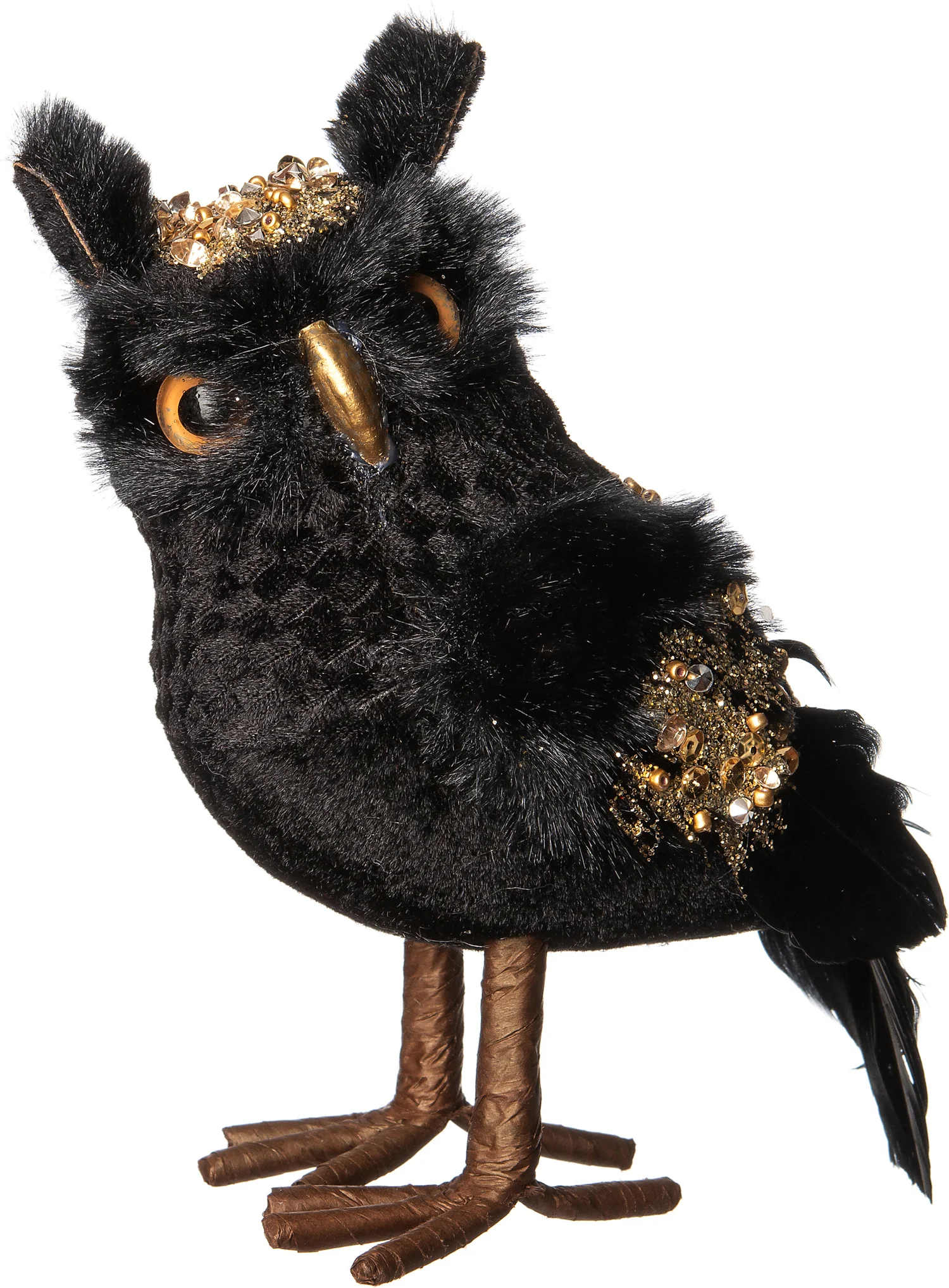 Intratuin kerstfiguur uil Tjerk zwart 10 x 9 x 14 cm