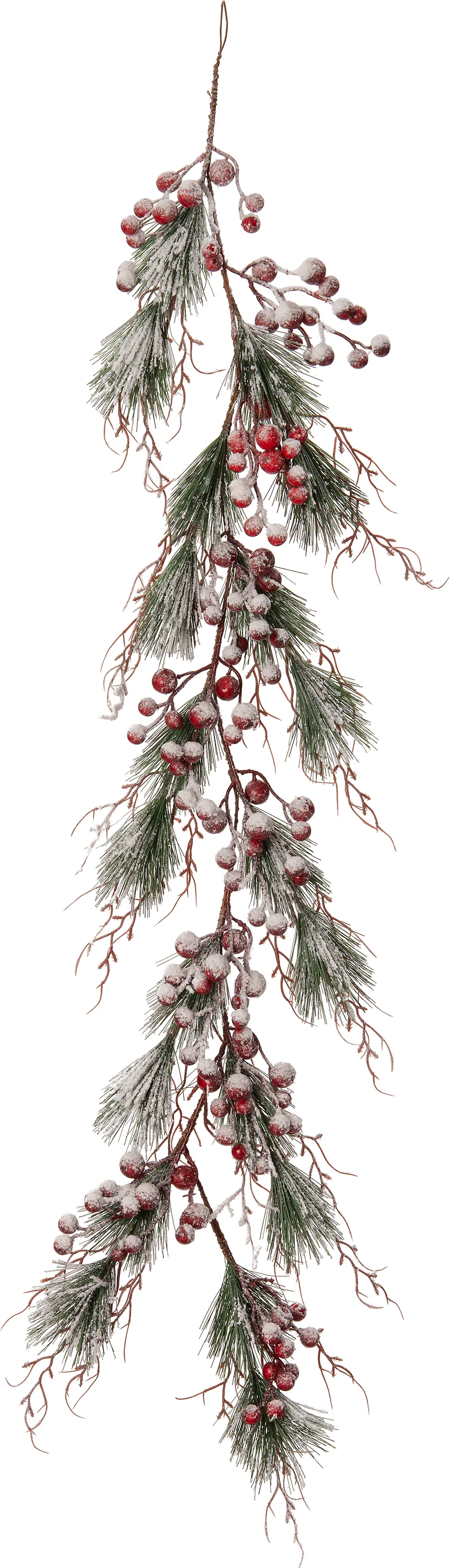 Intratuin guirlande takken met bessen besneeuwd 120 cm rood