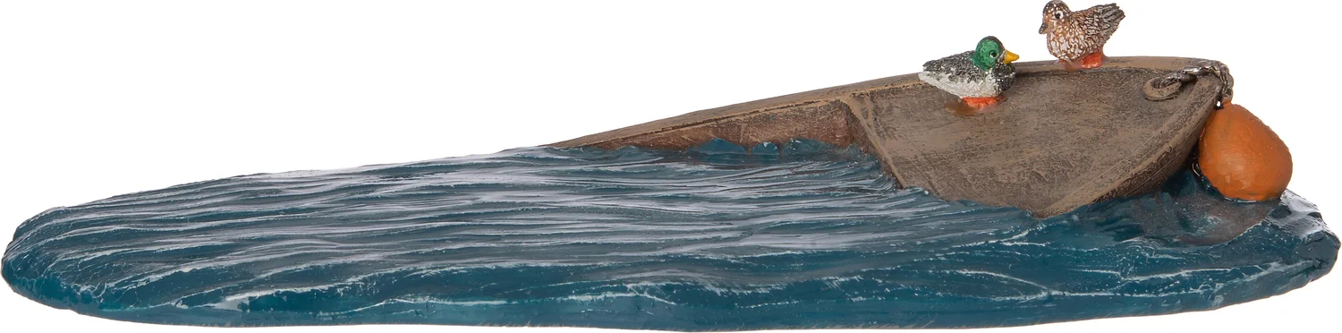 Intratuin Holland kerstdorpminiatuur halfgezonken boot 19 x 7,8 x 3,5 cm
