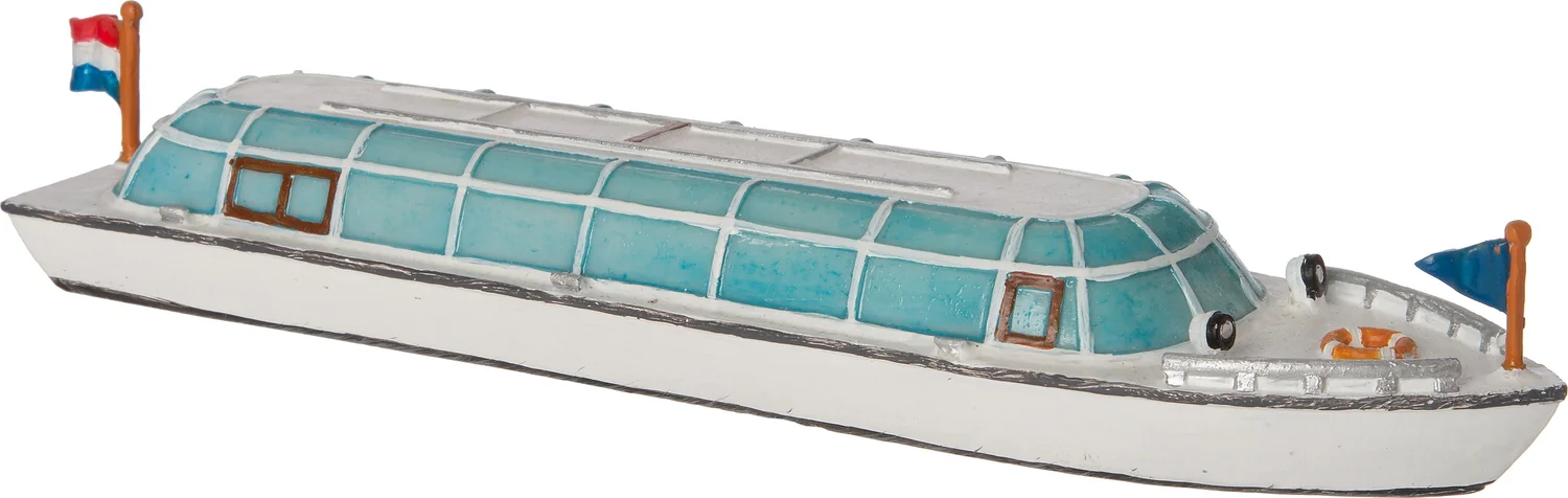 Intratuin Holland kerstdorpminiatuur rondvaartboot 21,5 x 6 x 3,5 cm