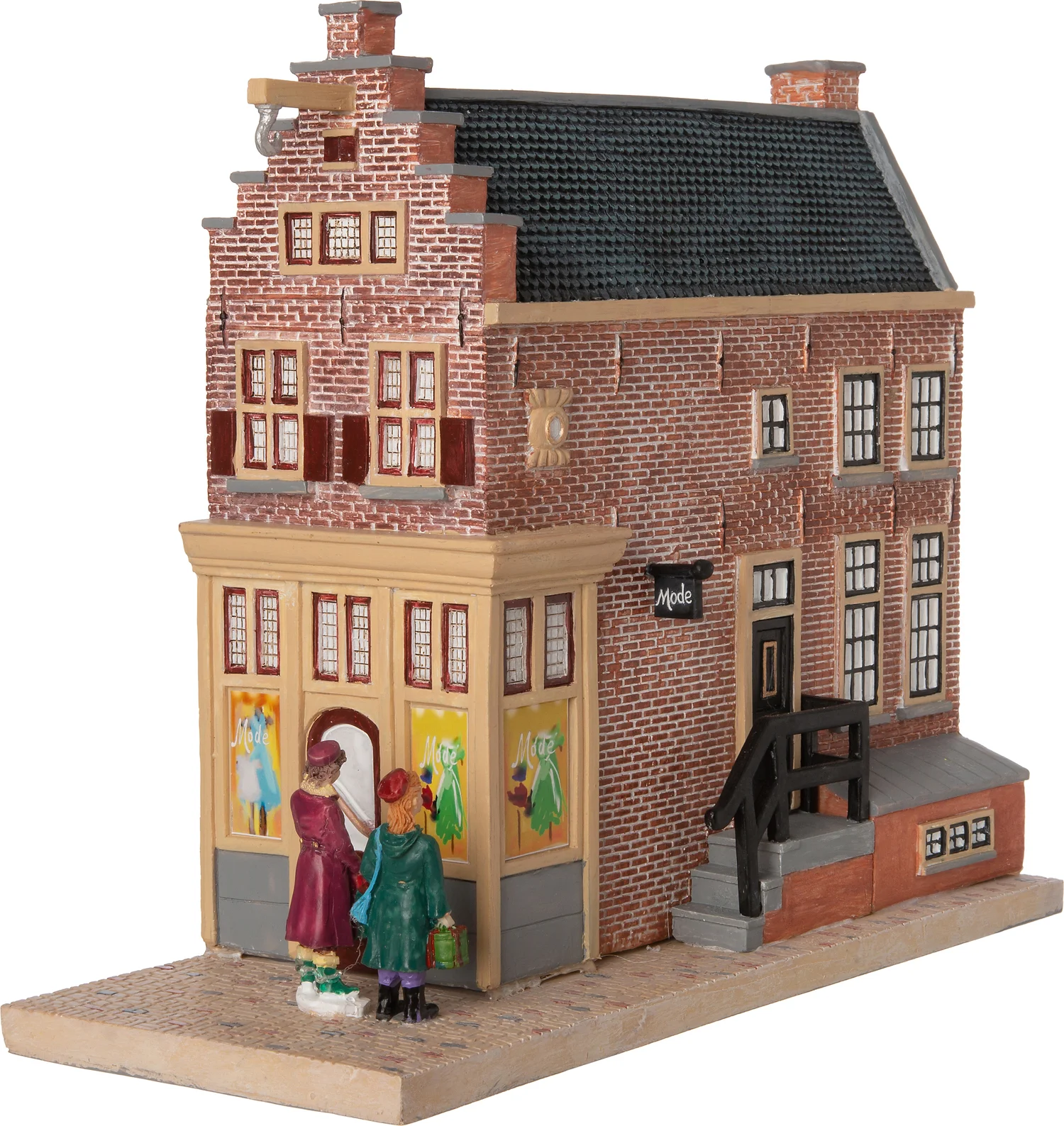 Intratuin Holland kersthuisje grachtenpand kledingwinkel 11 x 26,4 x 22,5 cm