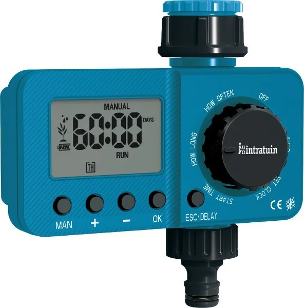 Intratuin watertimer digitaal blauw 13 x 6,8 x 14,3 cm