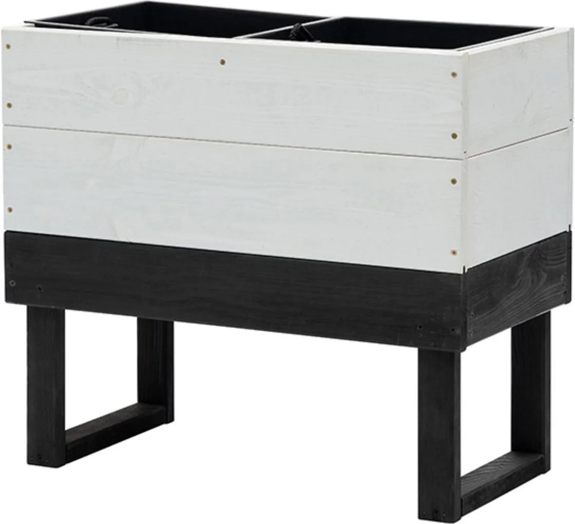 Intratuin kweekbak op poten Dubba wit / zwart 61 x 33 x 54 cm