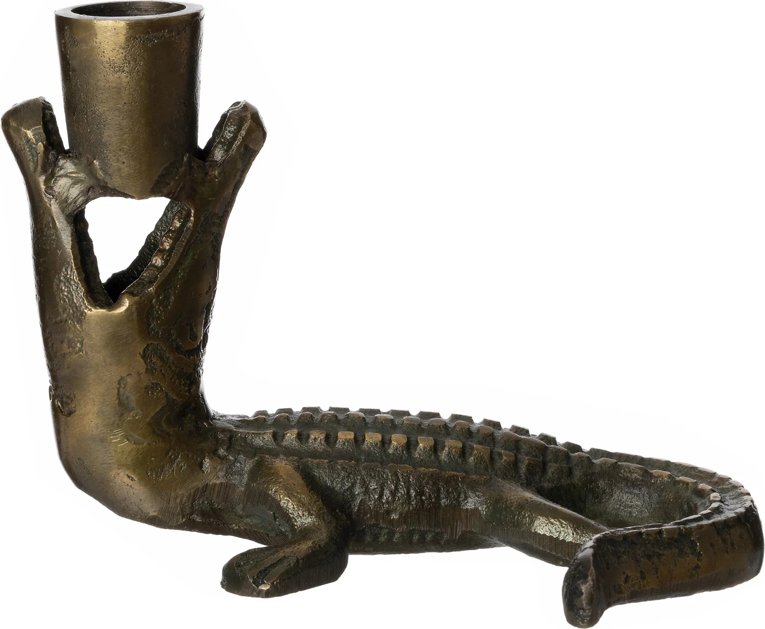 Intratuin kandelaar Krokodil koper D 12 H 15 cm