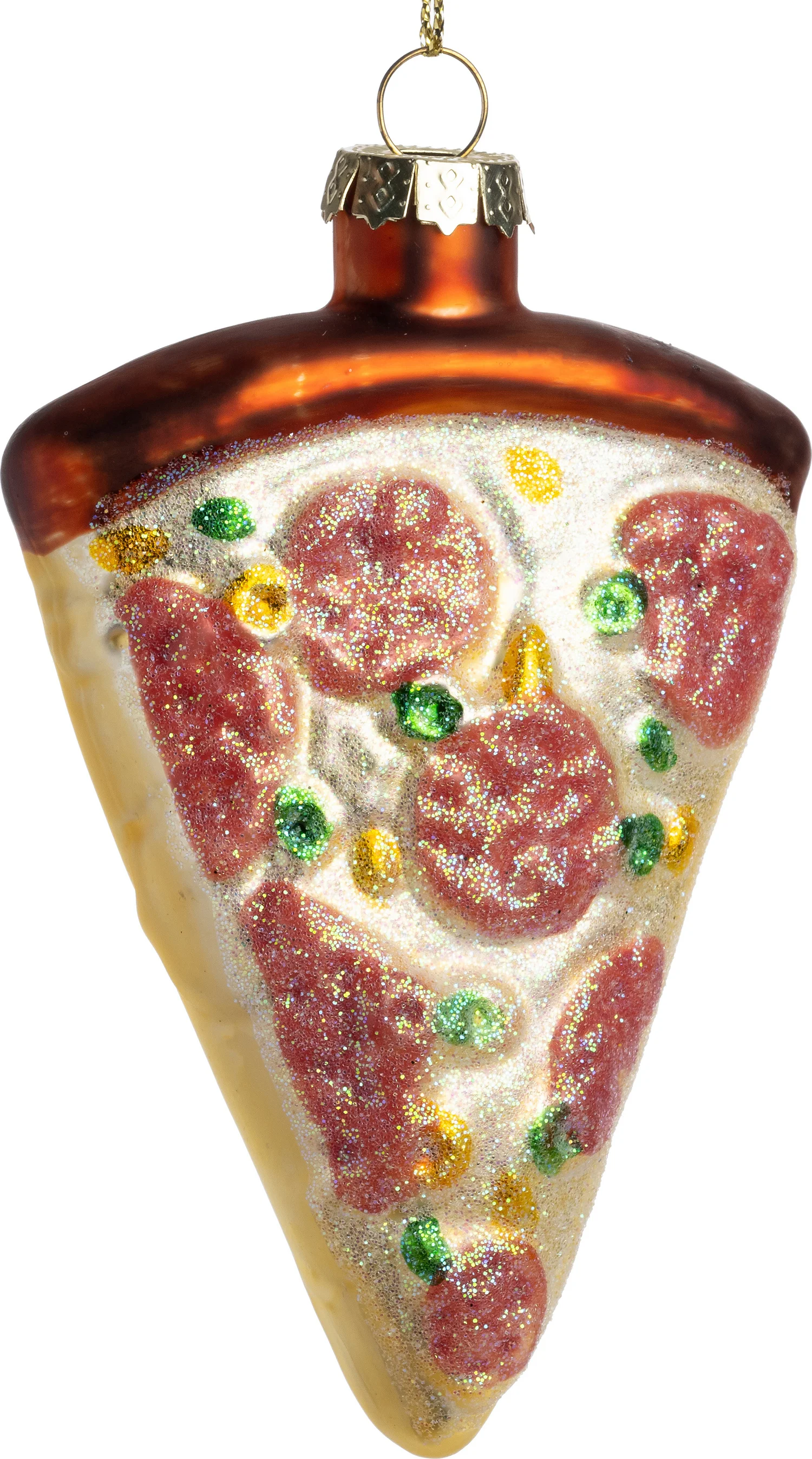 Intratuin kerst ornament Gido pizza bruin 5,5 x 2 x 8,5 cm