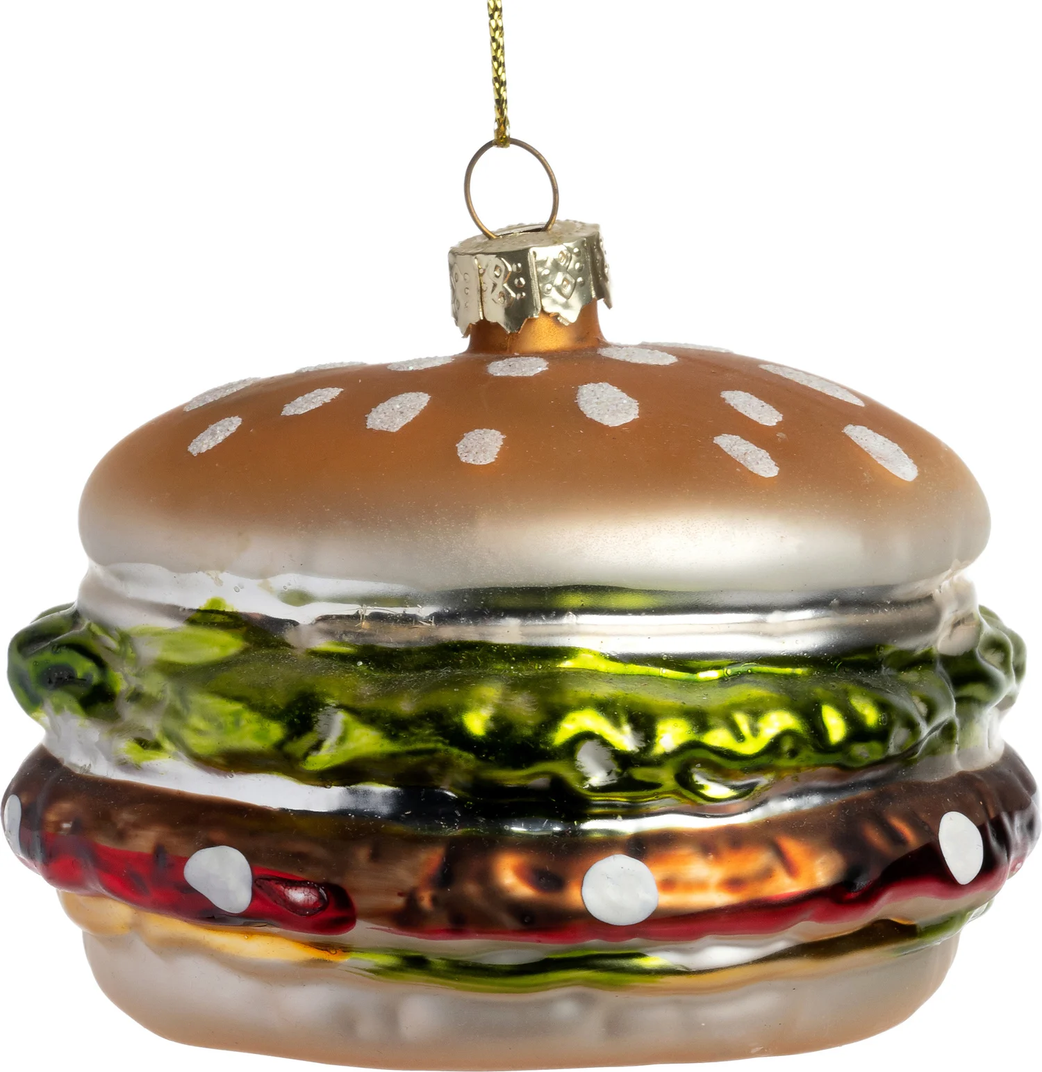 Intratuin kerst ornament Gido hamburger bruin 8,7 x 8,7 x 7 cm