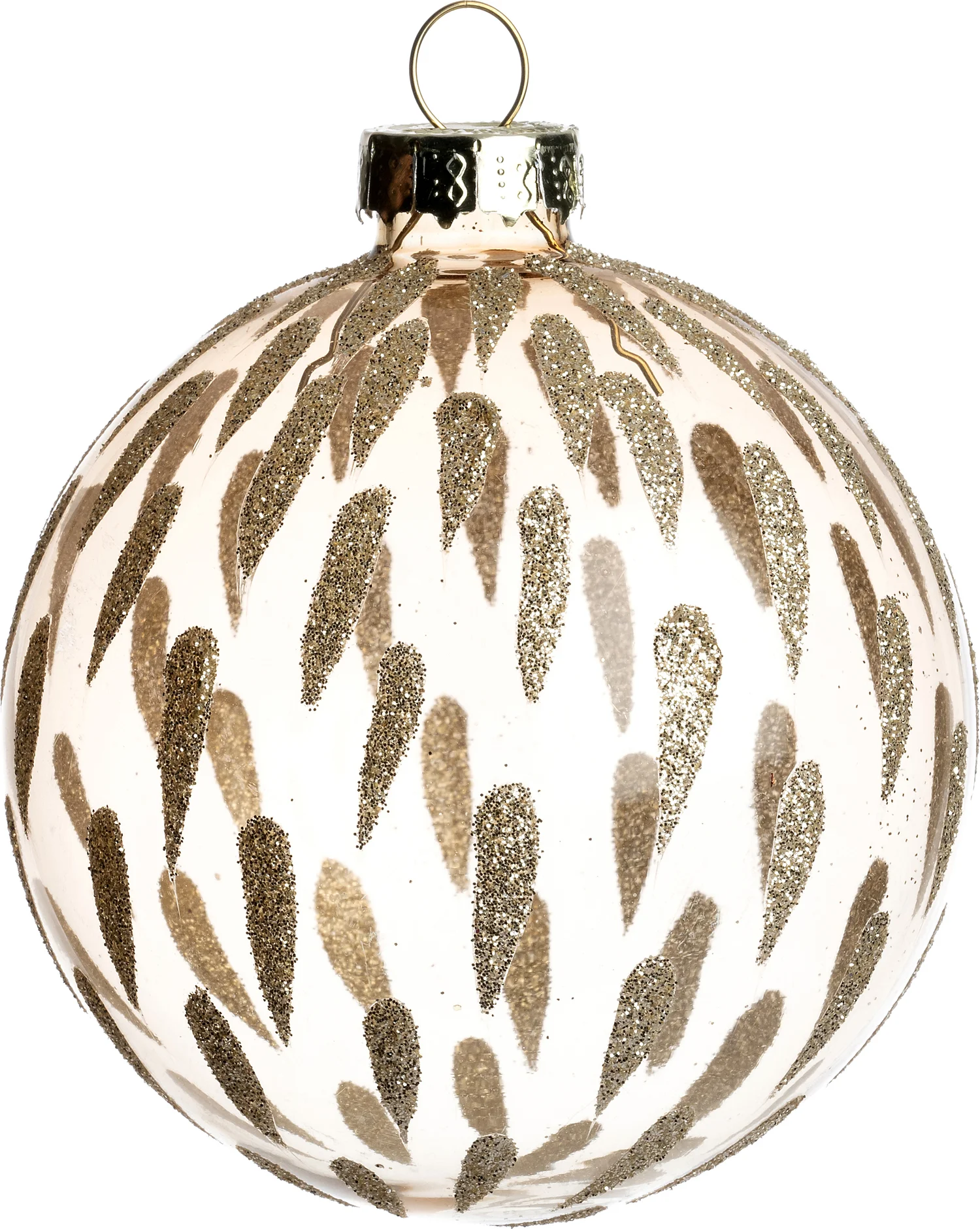 Intratuin kerstbal semitransparant Royton druppels goud D 8 cm
