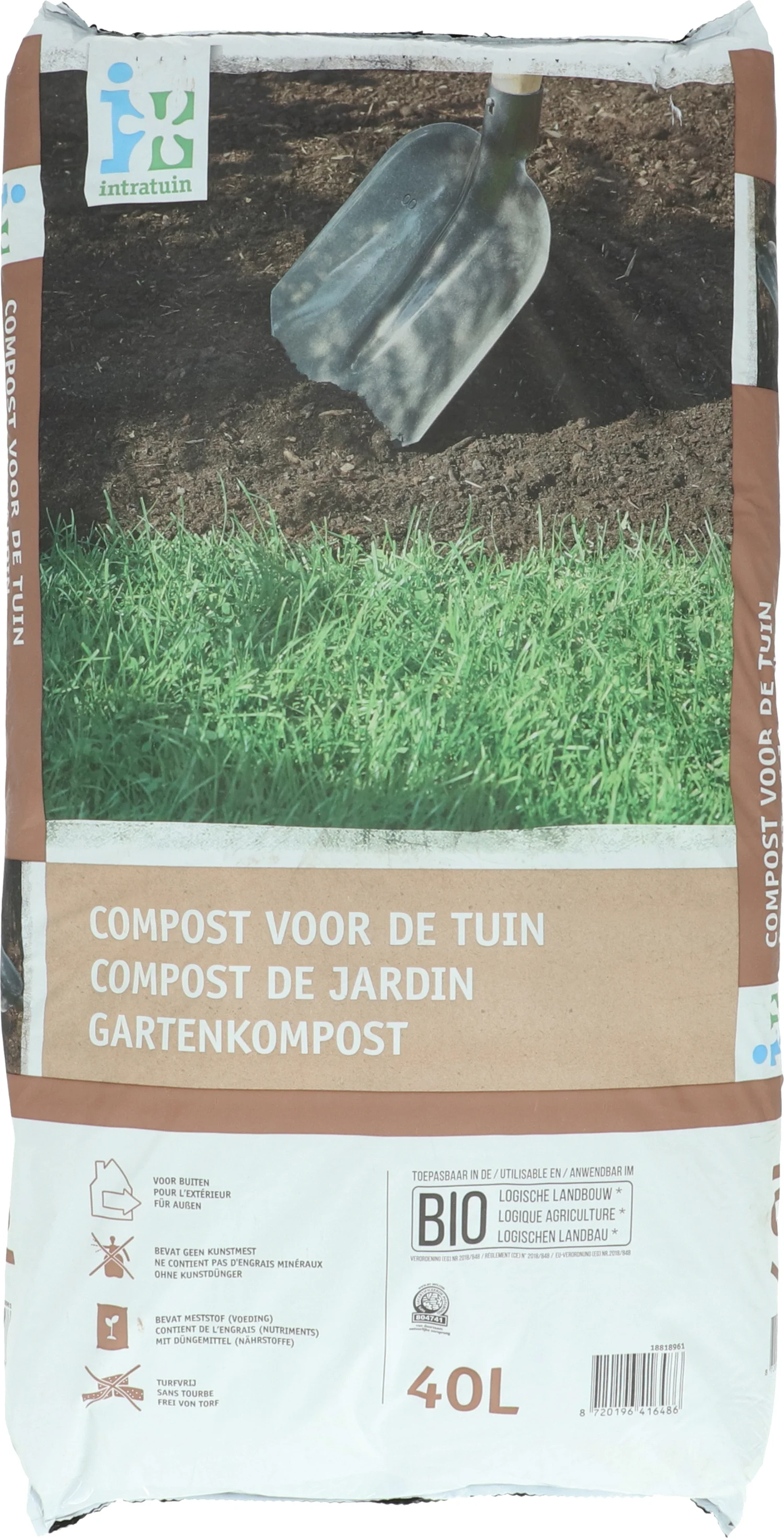 Intratuin tuincompost turfvrij Bio 40 L