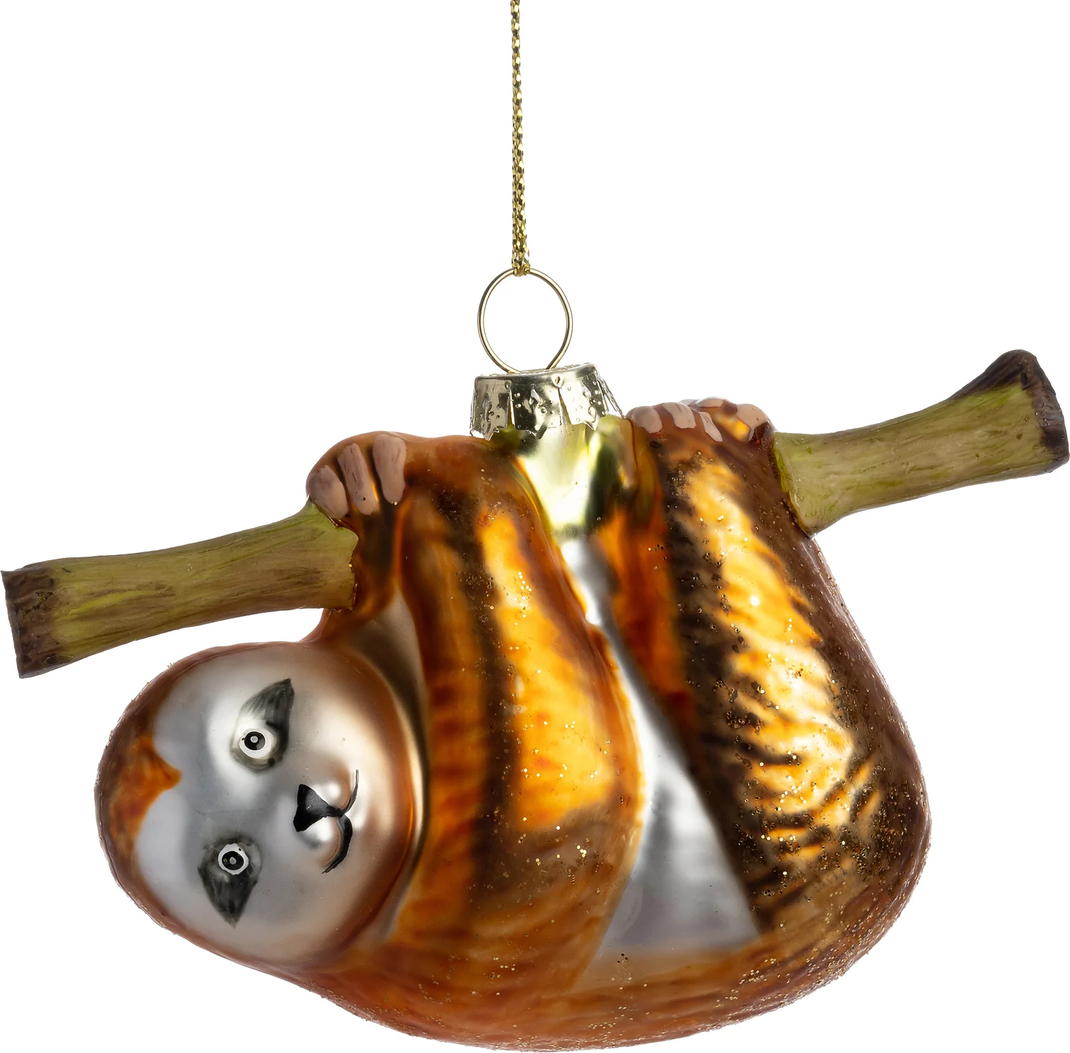 Intratuin kerst ornament luiaard bruin 8 x 10 x 6 cm