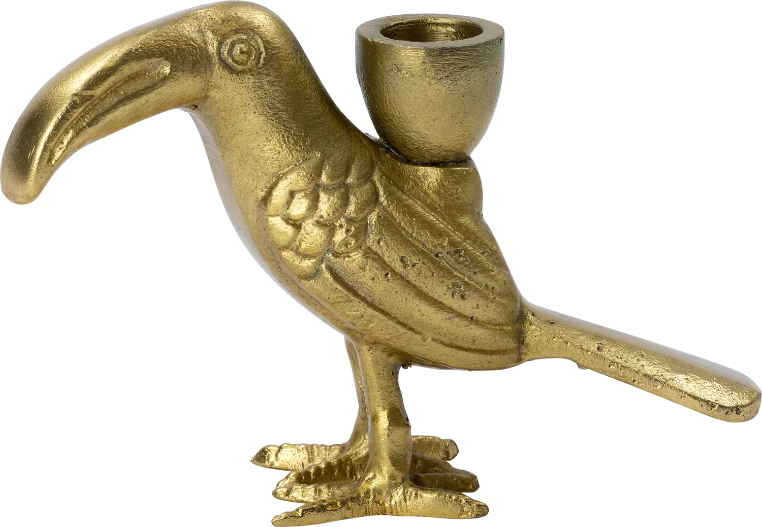 Intratuin kandelaar Toekan goud 17,5 x 4 x 12 cm
