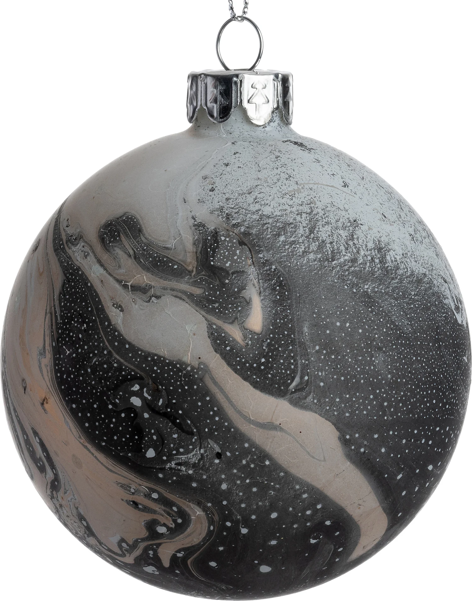 Intratuin kerstbal Taunton wit / grijs D 8 cm