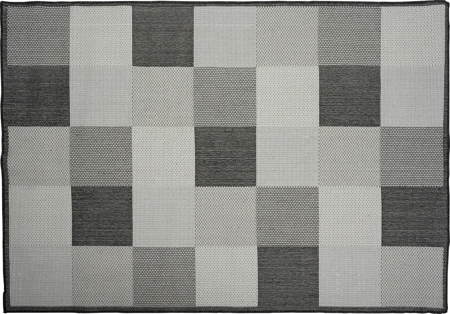 Intratuin buitenkleed geblokt grijs 160 x 230 cm