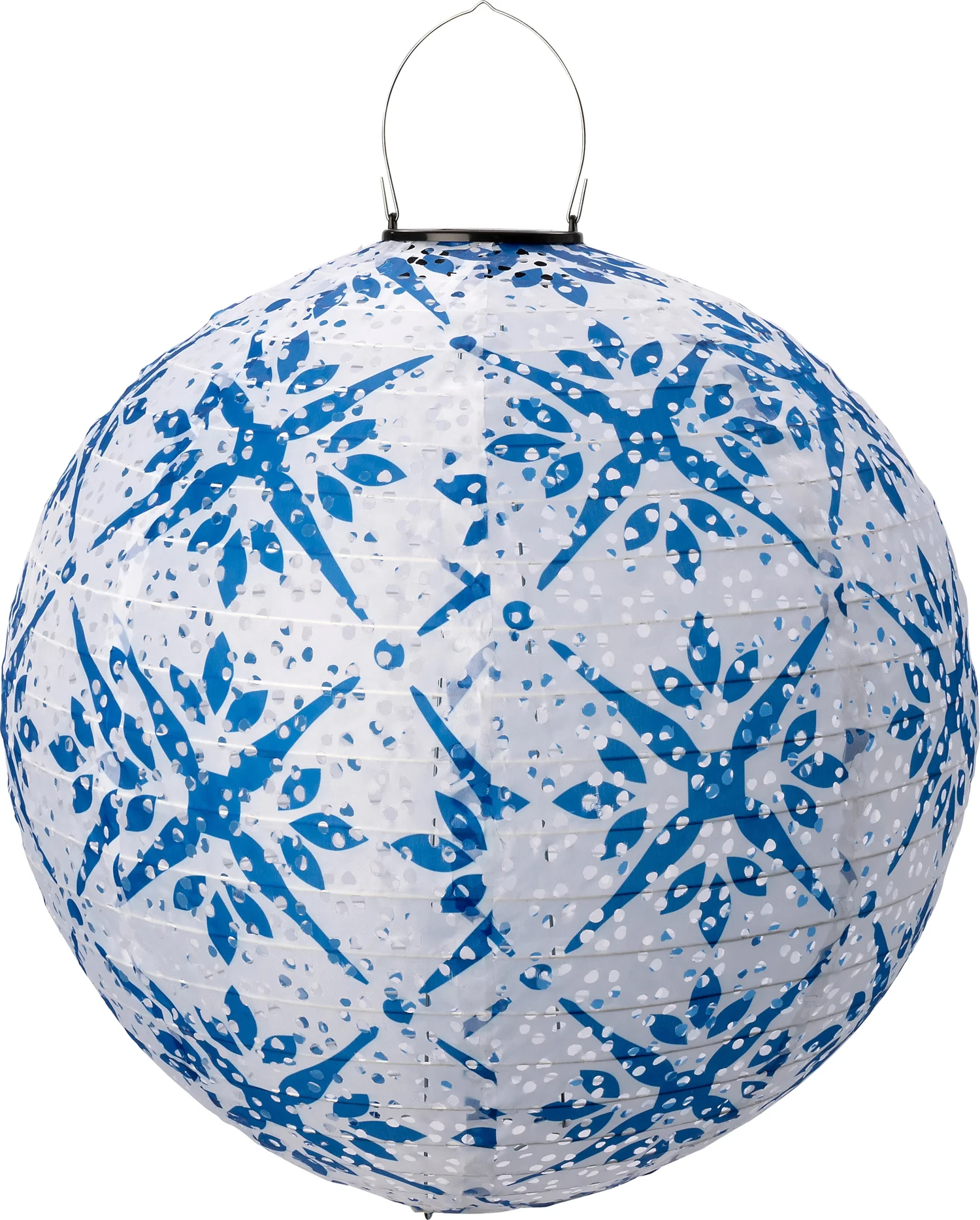 Intratuin lampion wit/ blauw D 40 H 40 cm