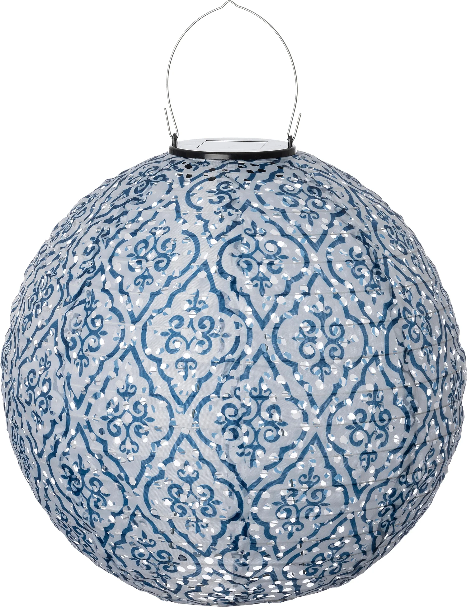 Intratuin lampion wit / blauw D 30 H 30 cm