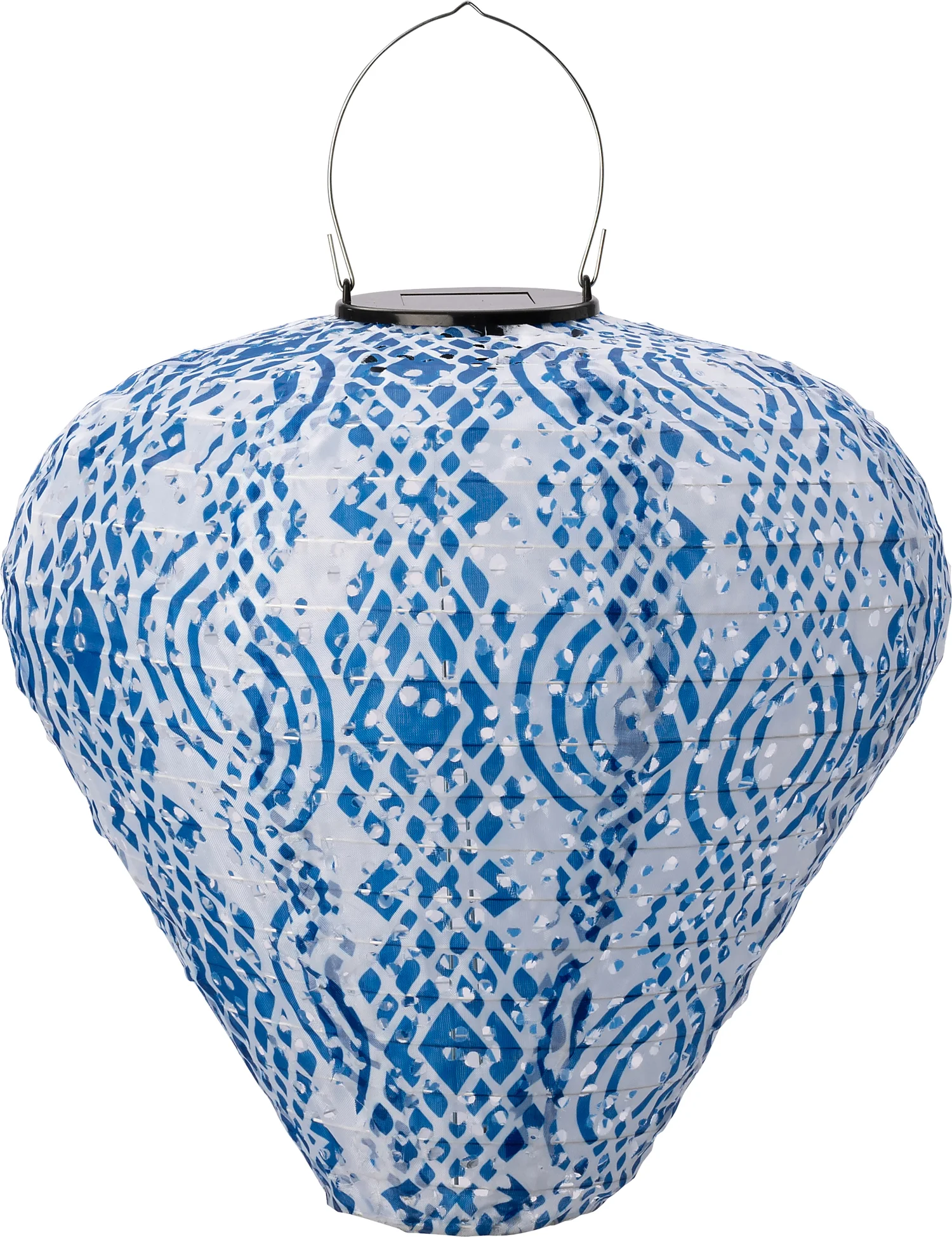 Intratuin lampion wit / blauw D 28 H 30 cm