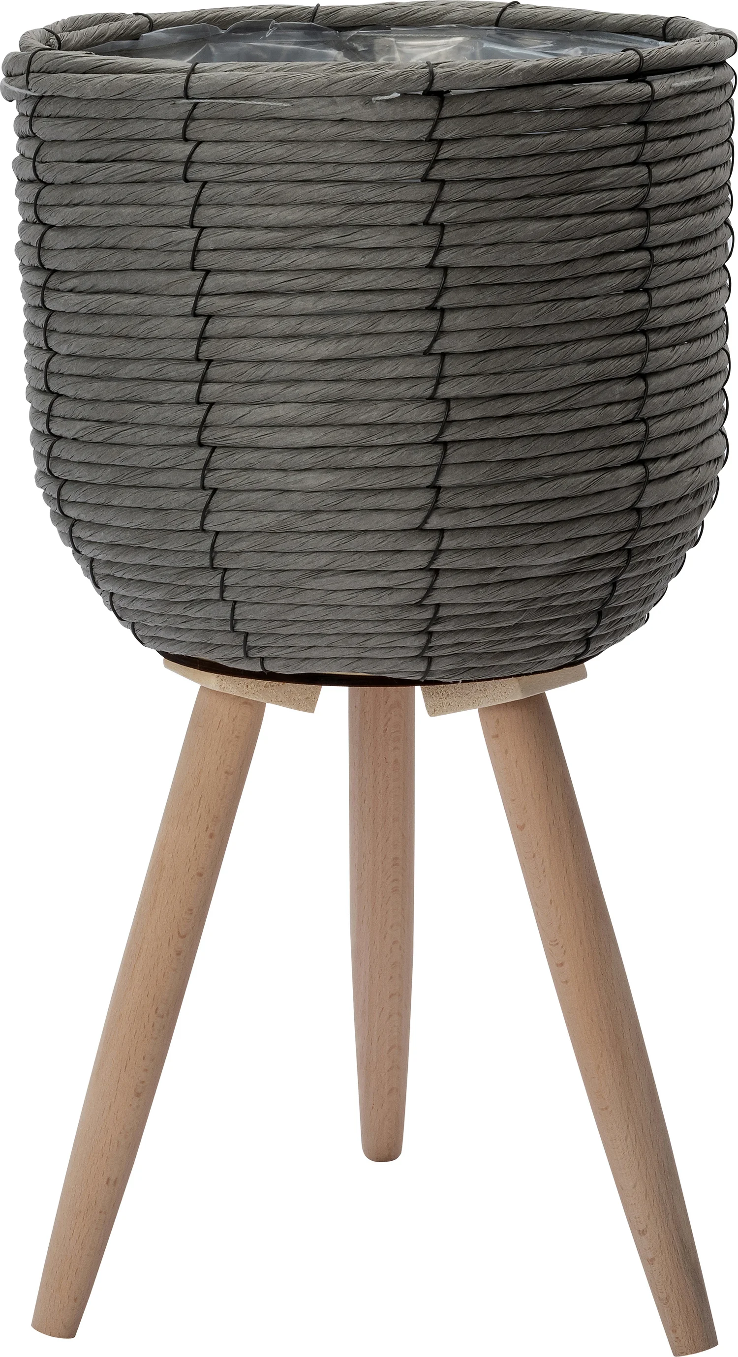 Intratuin plantenmand op poten Shaniel grijs D 20 H 29,5 cm