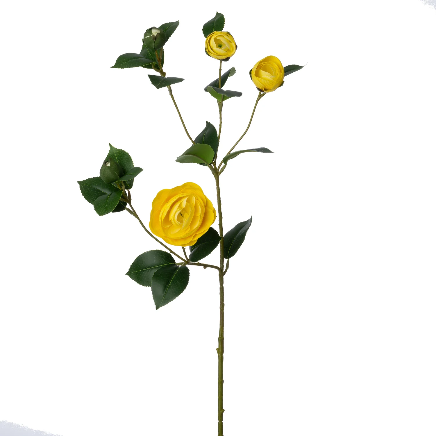 Intratuin kunstbloem Camellia 73 cm geel groen