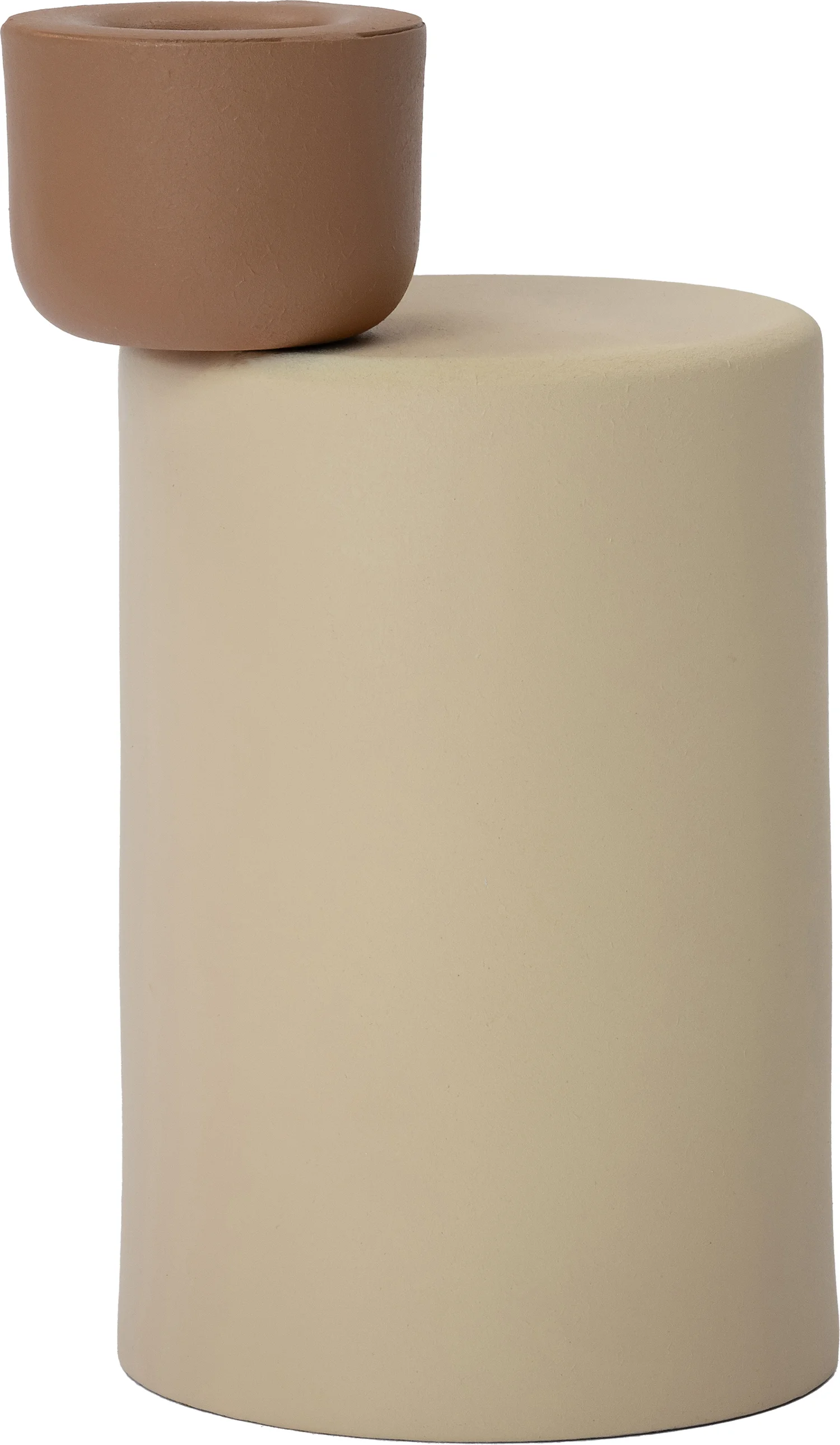 Intratuin kandelaar Faas beige D 8 H 14 cm