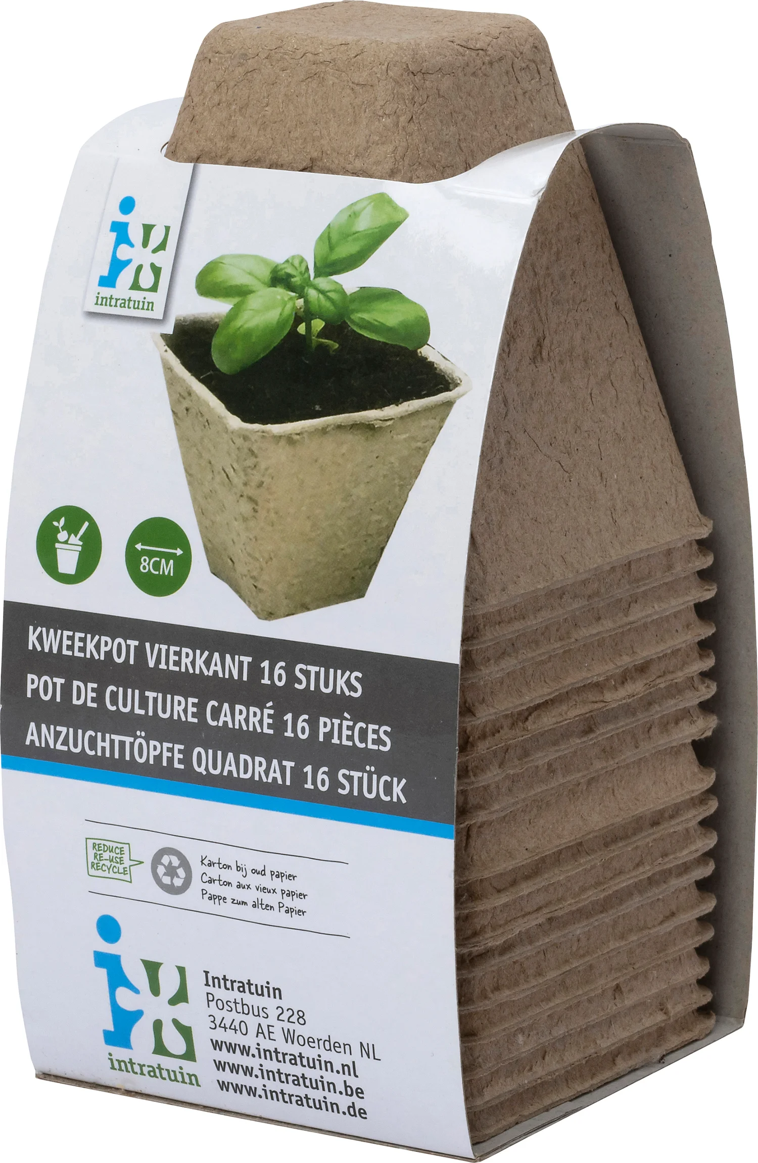Intratuin kweekpot 8 x 8 cm 16 stuks
