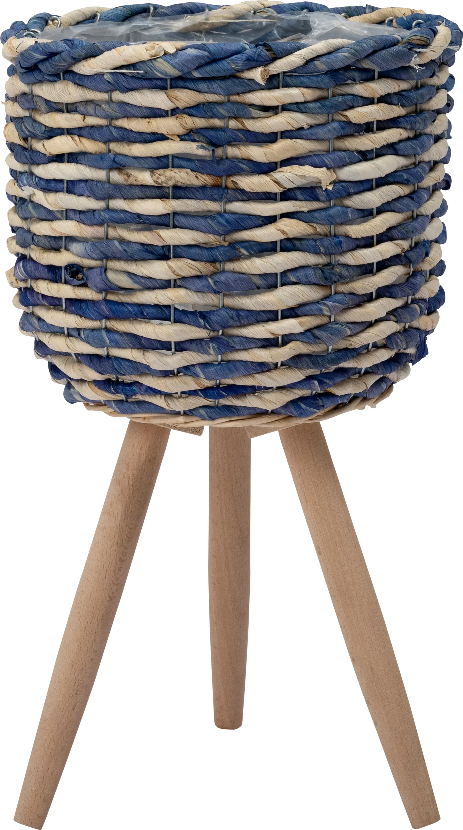 Intratuin plantenmand op poten Saar blauw / naturel D 26 H 42 cm