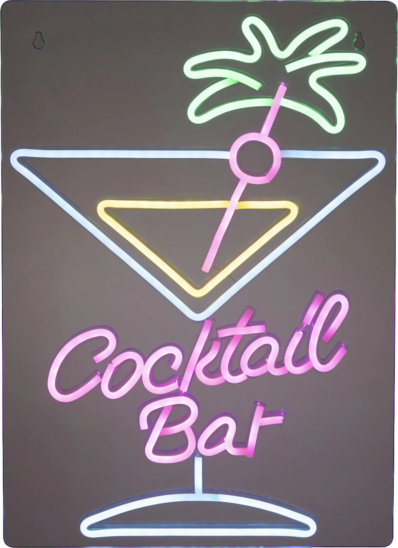Lumineo wandlamp Cocktail Bar roze / blauw / geel 30 x 42 x 1,6 cm