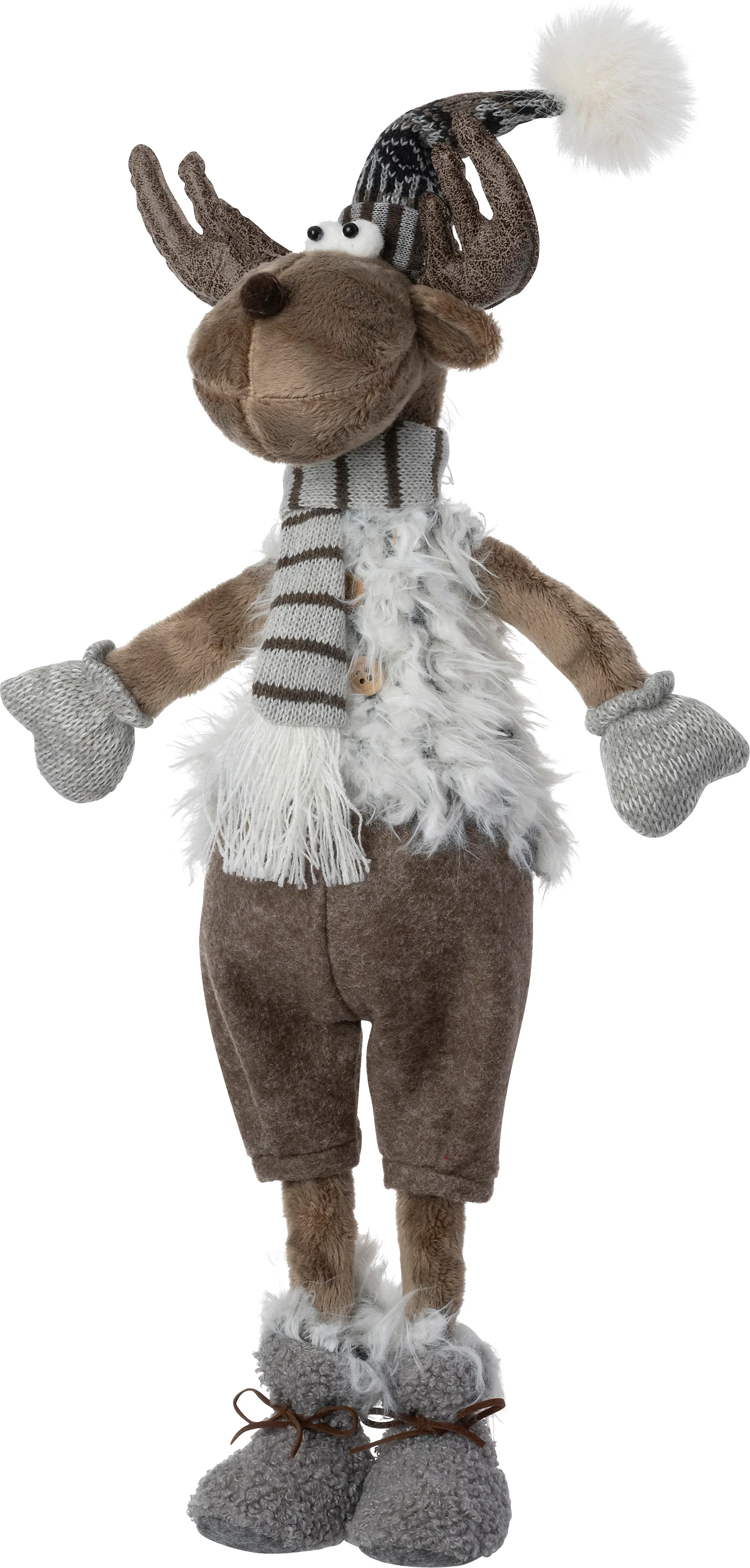 Intratuin kerstfiguur Tiroler eland man bruin / grijs 26 x 14 x 74 cm