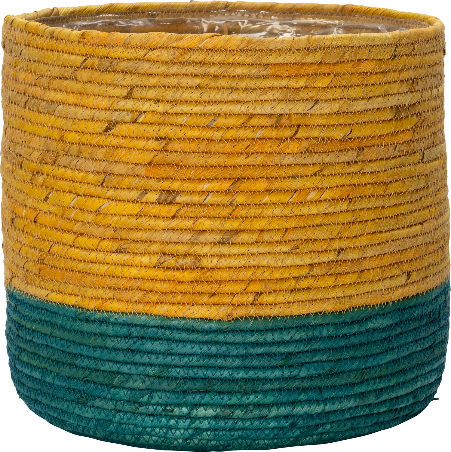 Intratuin plantenmand Keoni geel / blauw D 33 H 31 cm