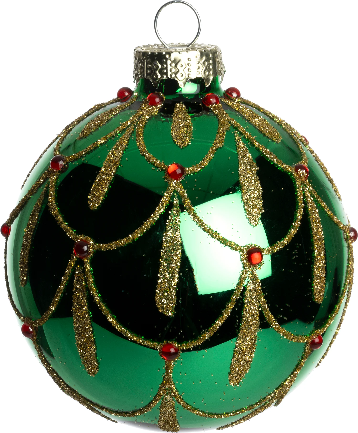 Intratuin kerstbal Maeyo groen geschulpt D 8 cm