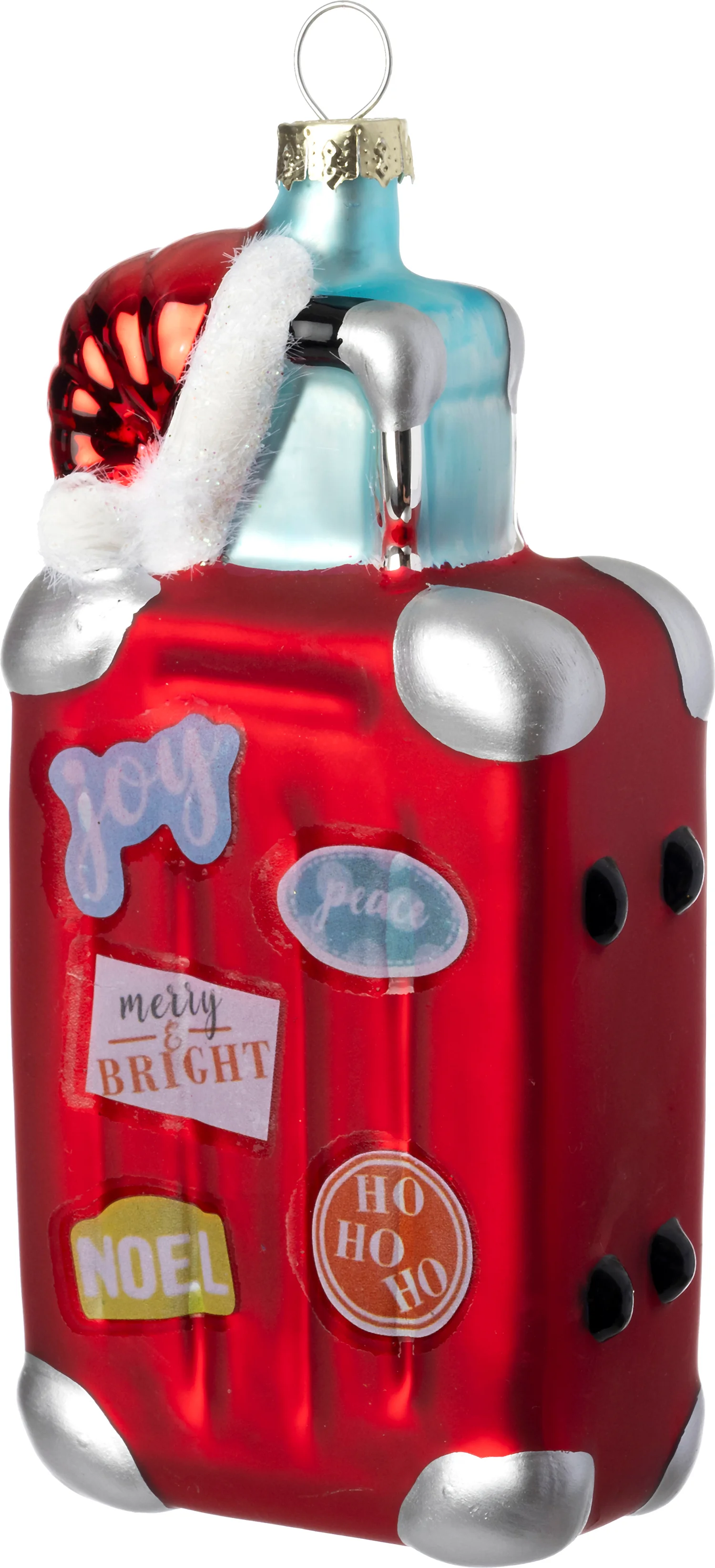 Intratuin kerst ornament koffer rood 6,2 x 3,6 x 12,6 cm