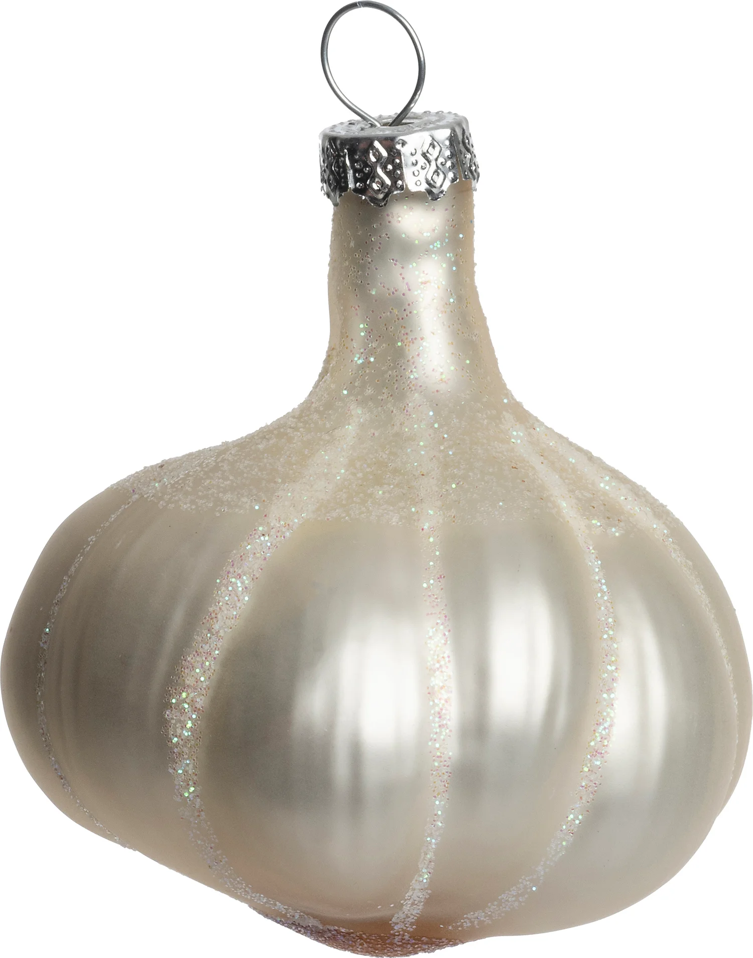 Intratuin kerst ornament knoflook zilver 6,8 x 6,5 x 7,5 cm