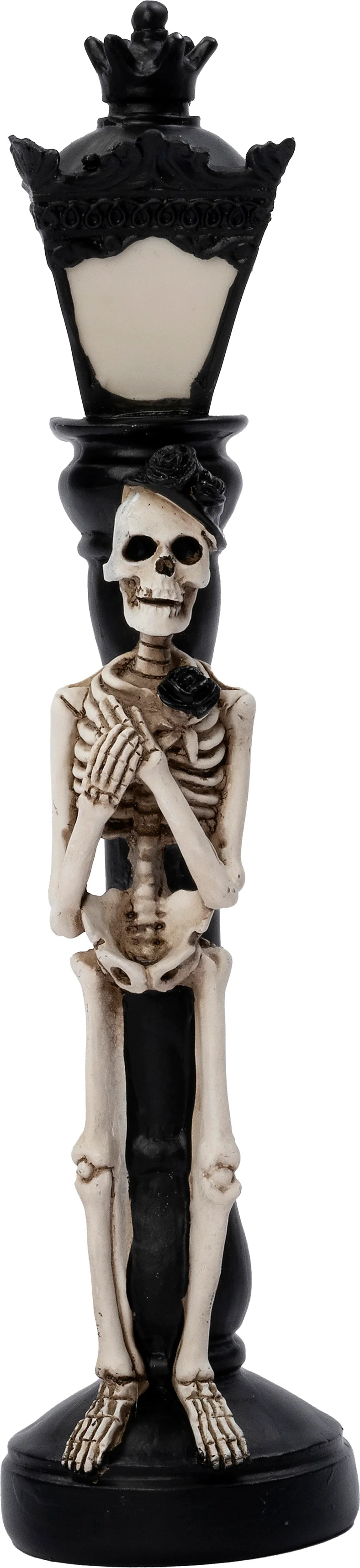 Intratuin halloween decoratie Bona skelet lantaarn zwart / wit 7,6 x 7,6 x 3,2 cm